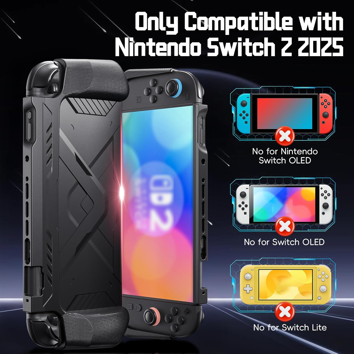 For Switch 2 Case Hard Mecha Style Drop Resistant Protective Cover