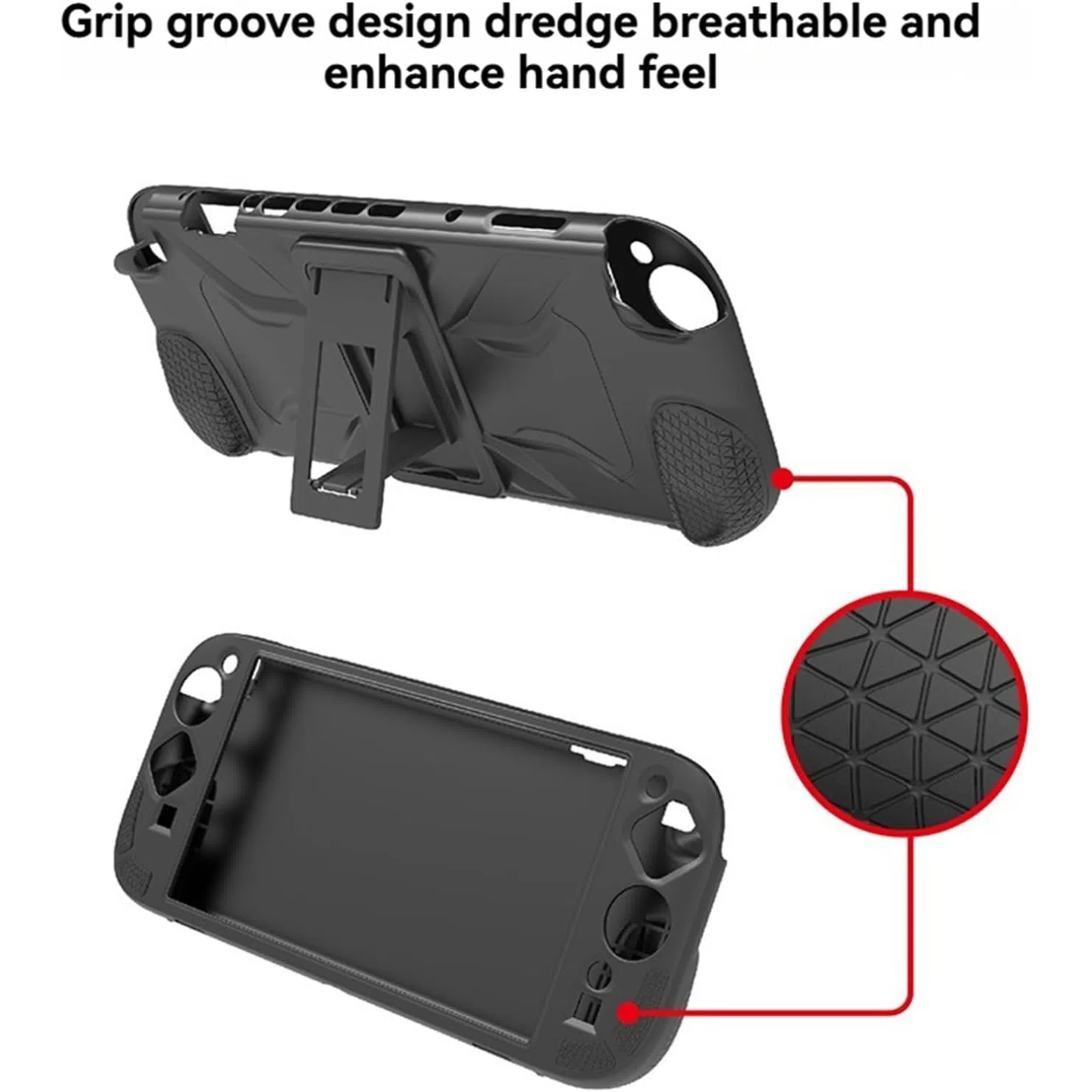 Dockable Case for Switch 2 with Kickstand Non-Slip Silicone Cover