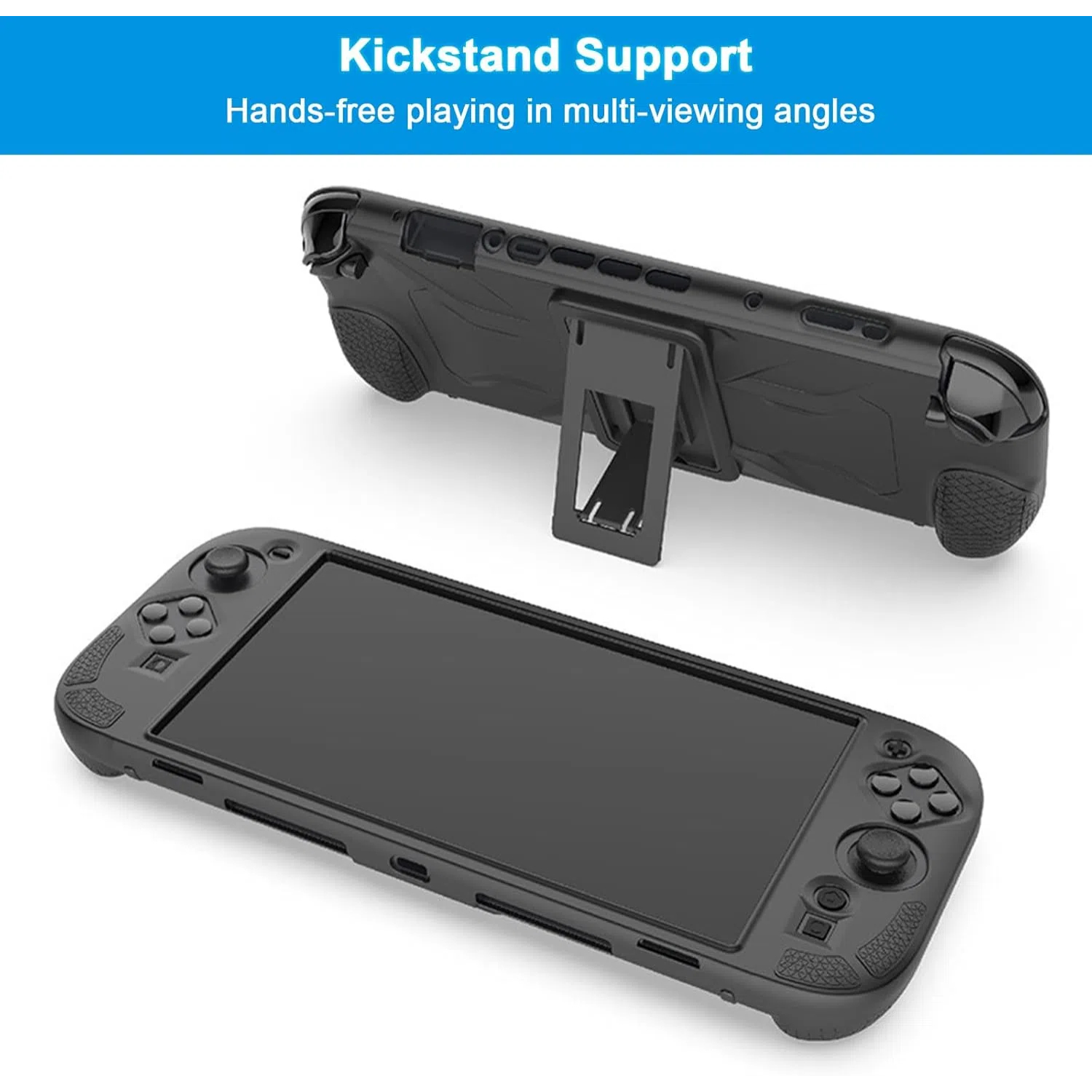 Dockable Case for Switch 2 with Kickstand Non-Slip Silicone Cover