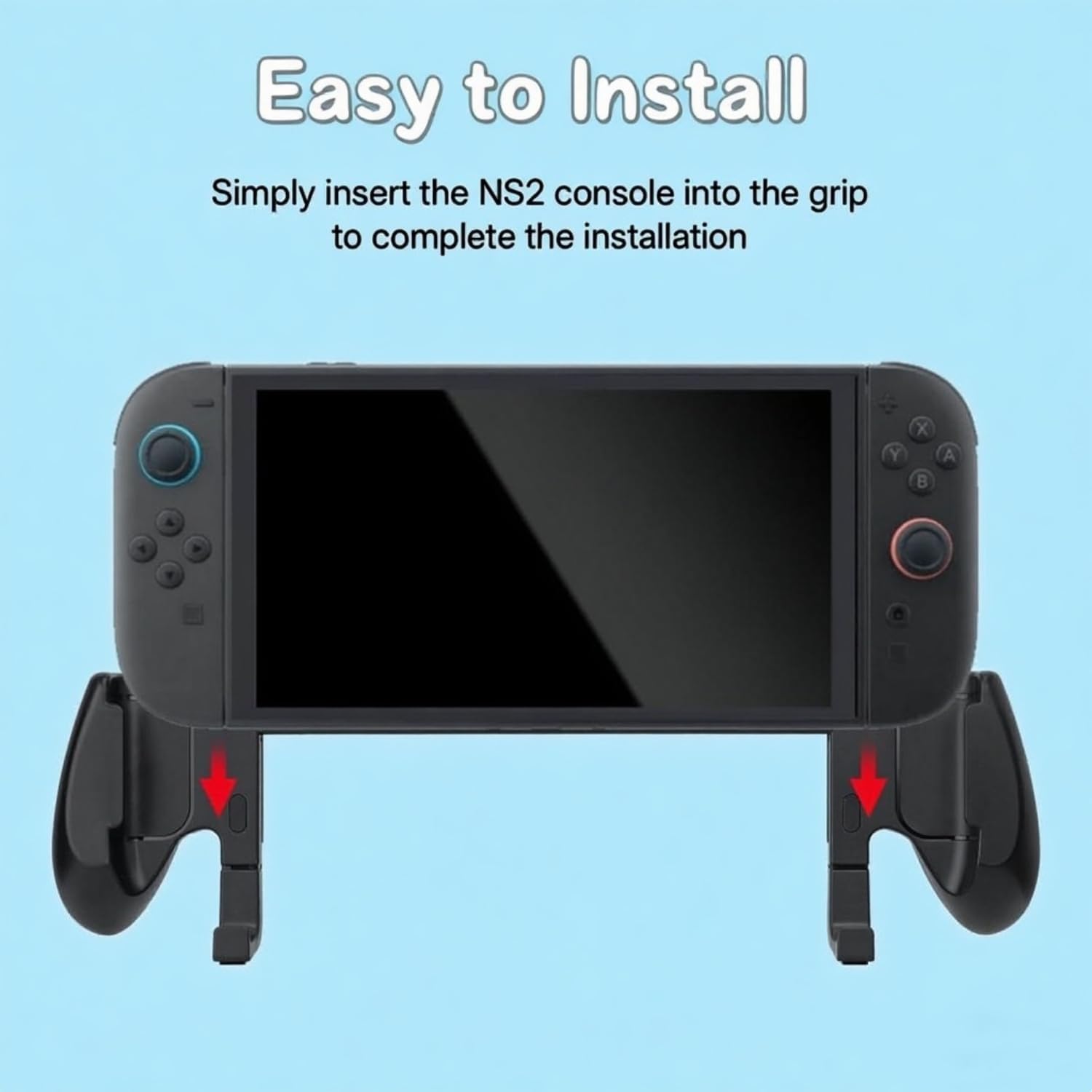 Console Grip for Switch 2 Ergonomic Hard Shell Holder with 5 Game Card Slots