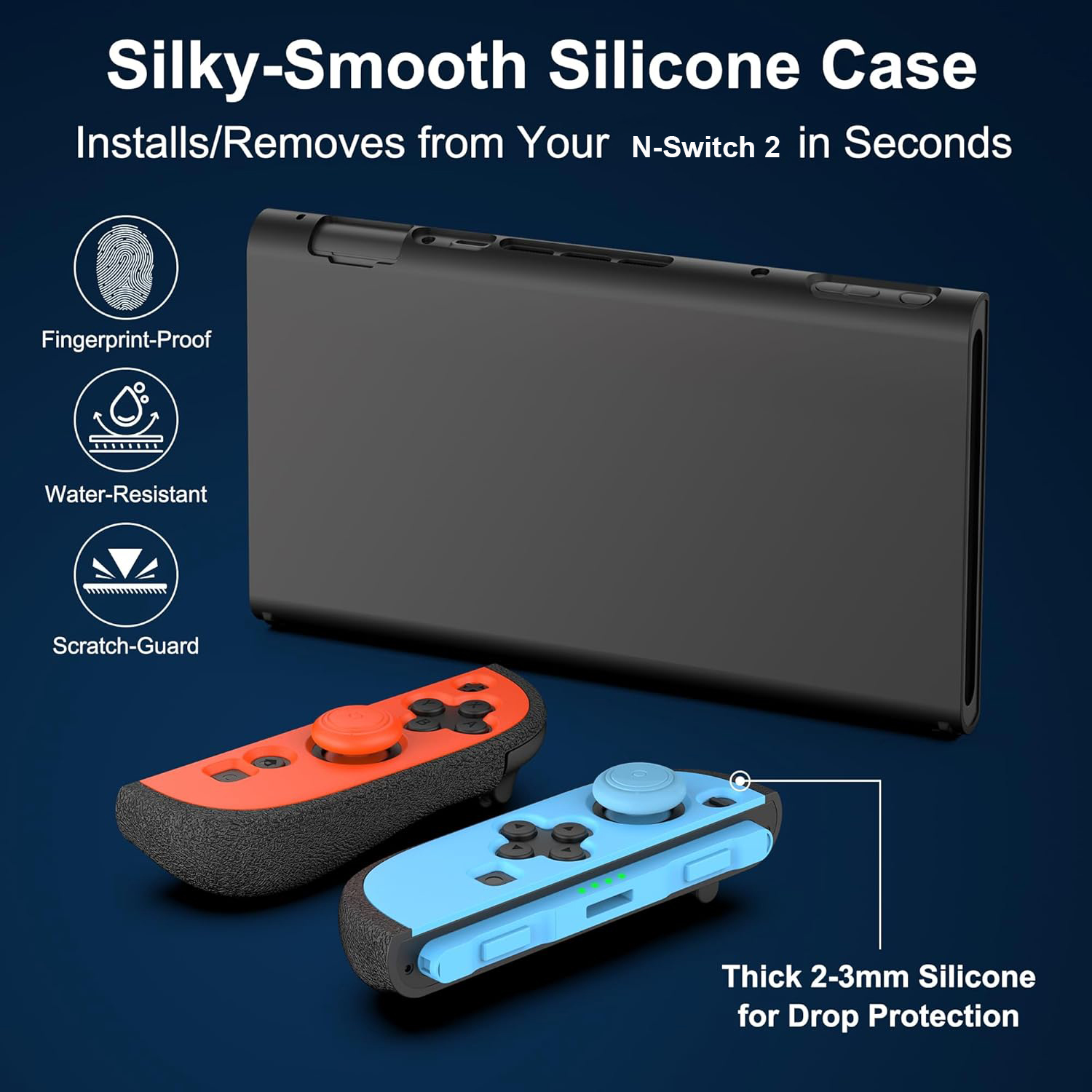 Protective Silicone Case for Nintendo Switch 2, Soft Slim Split Design