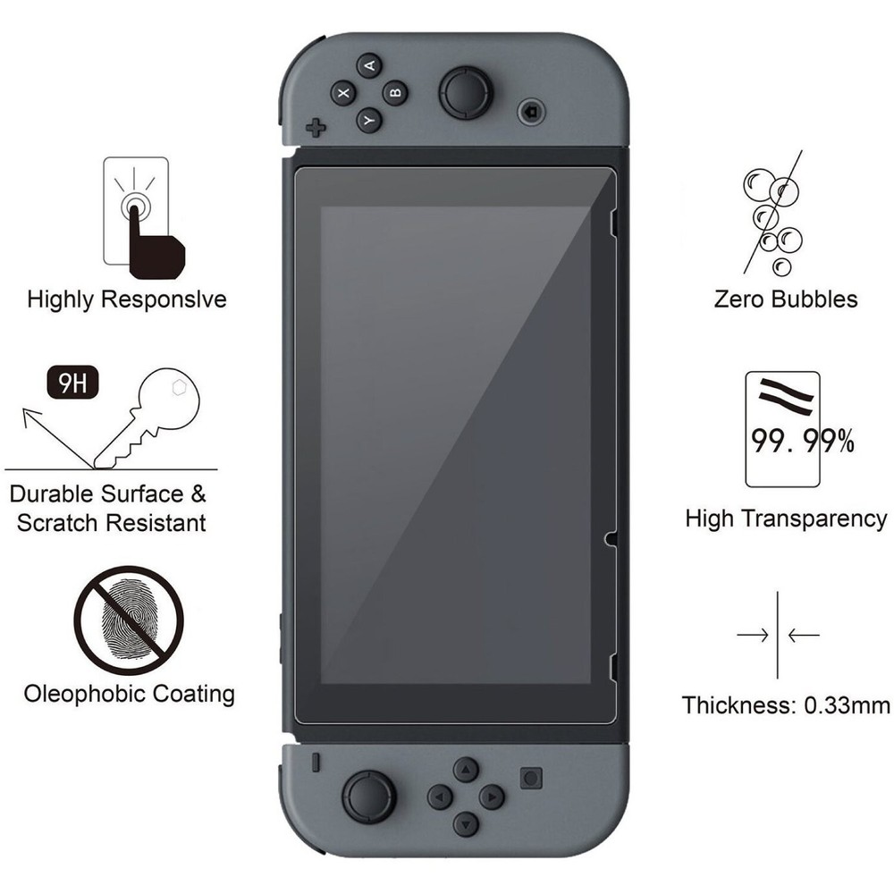 For Nintendo Switch Tempered Screen Protector & Protective Case