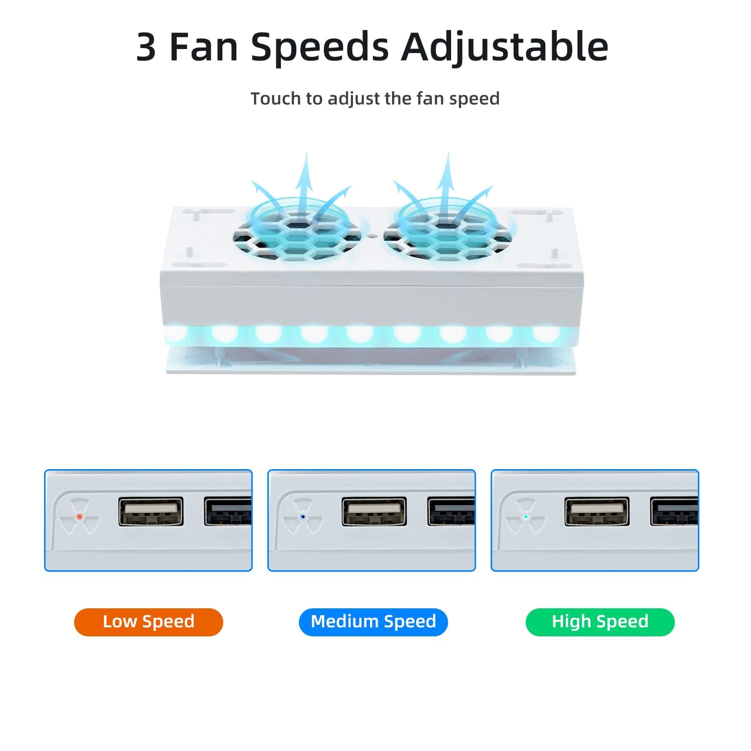 Cooling Fan for Xbox Series S Console - 3-Speed, RGB Lights, Dustproof