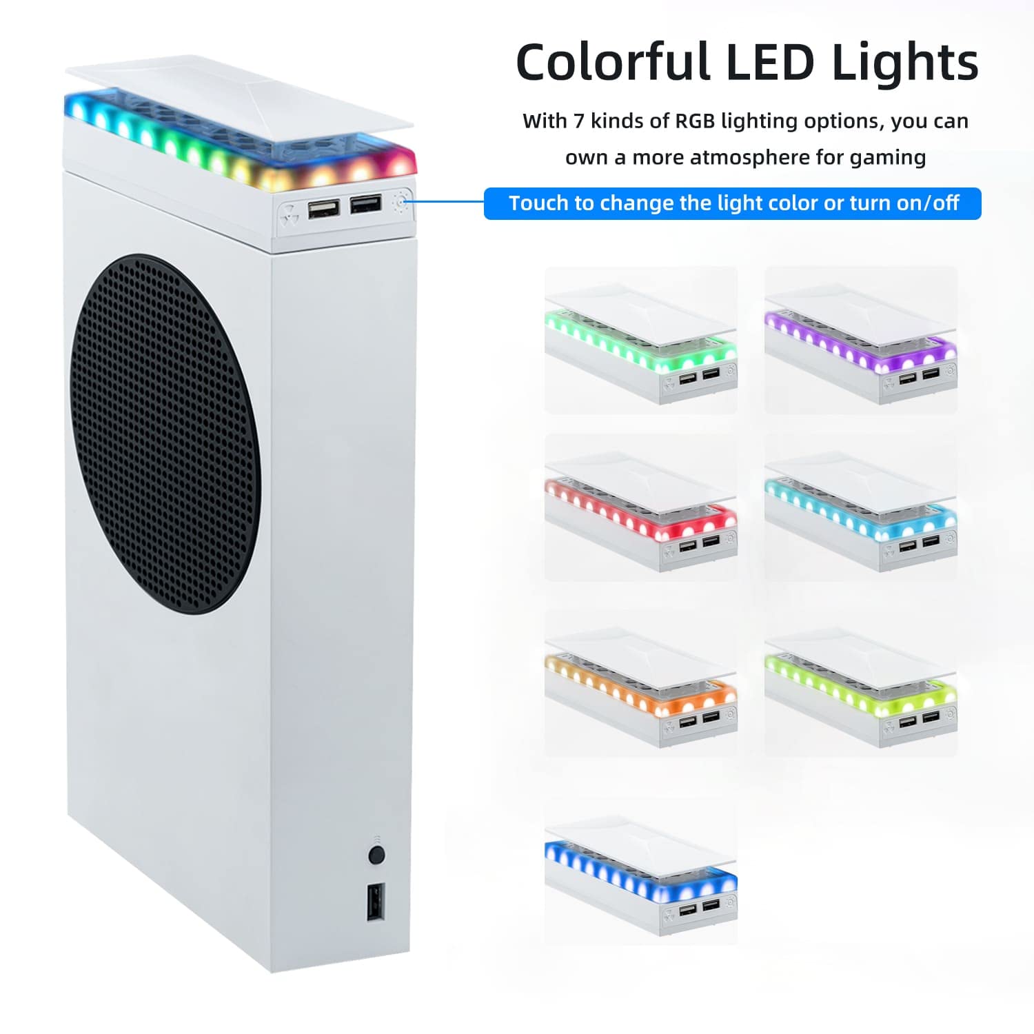 Cooling Fan for Xbox Series S Console - 3-Speed, RGB Lights, Dustproof