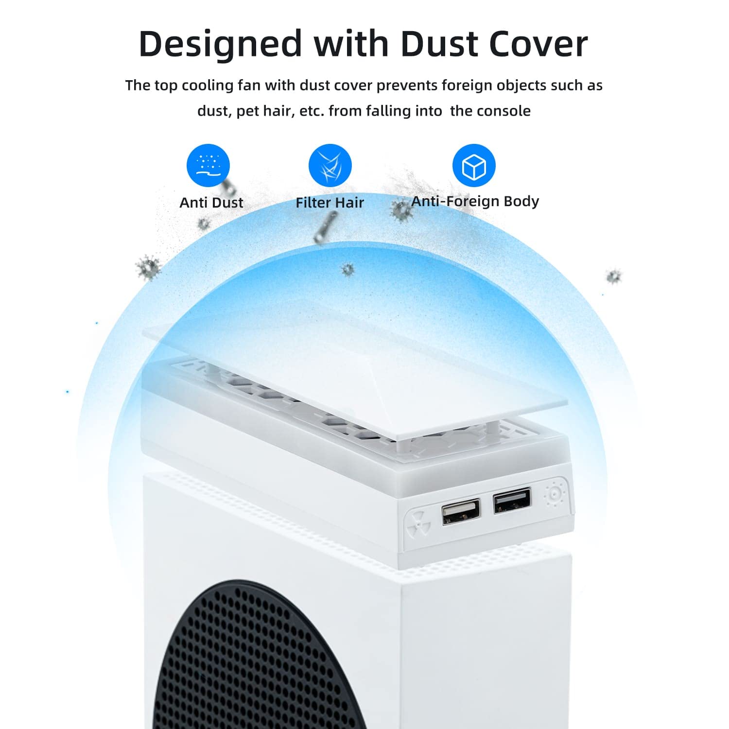Cooling Fan for Xbox Series S Console - 3-Speed, RGB Lights, Dustproof