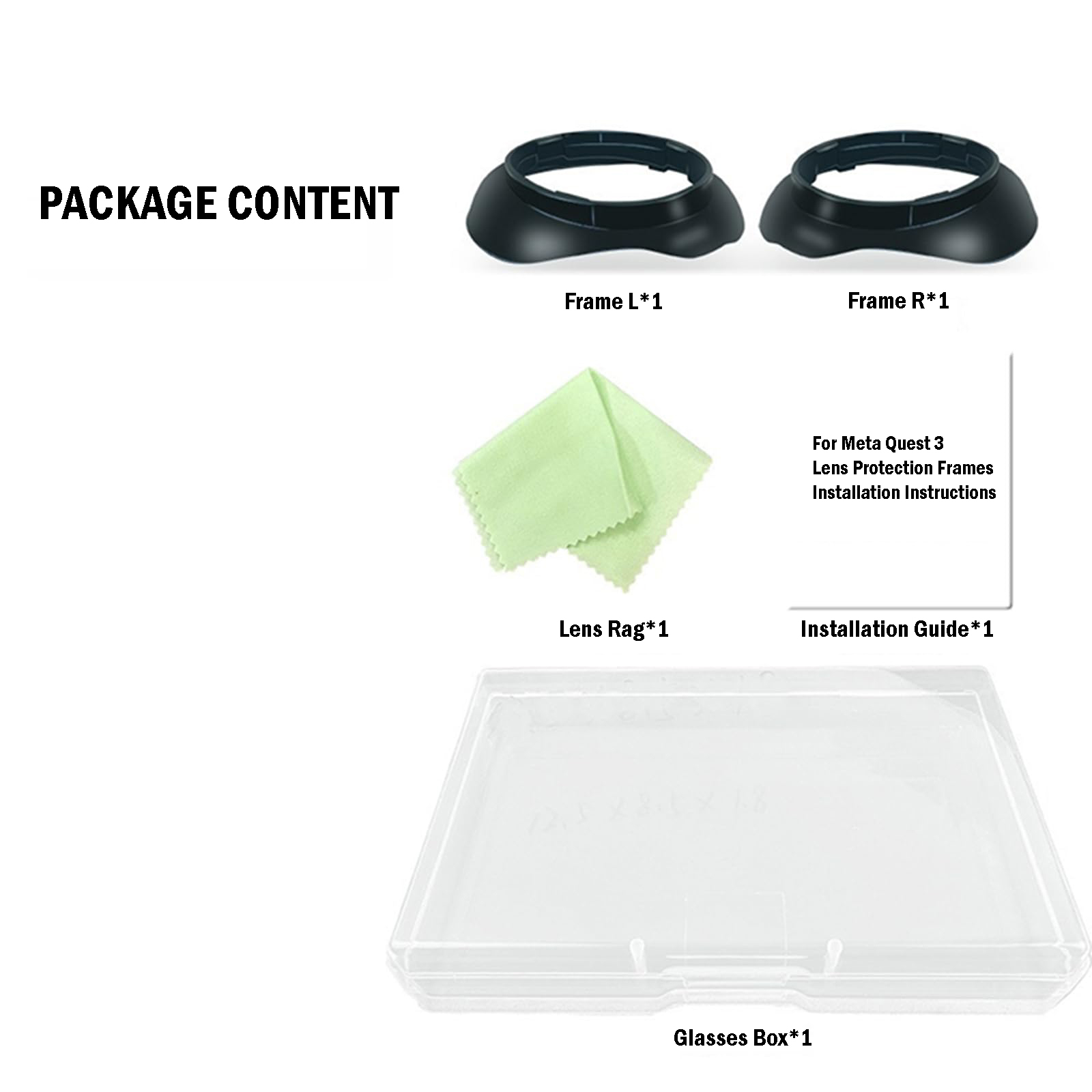 Lens Frame for Meta Quest 3 Anti-Scratch VR Lens Protector