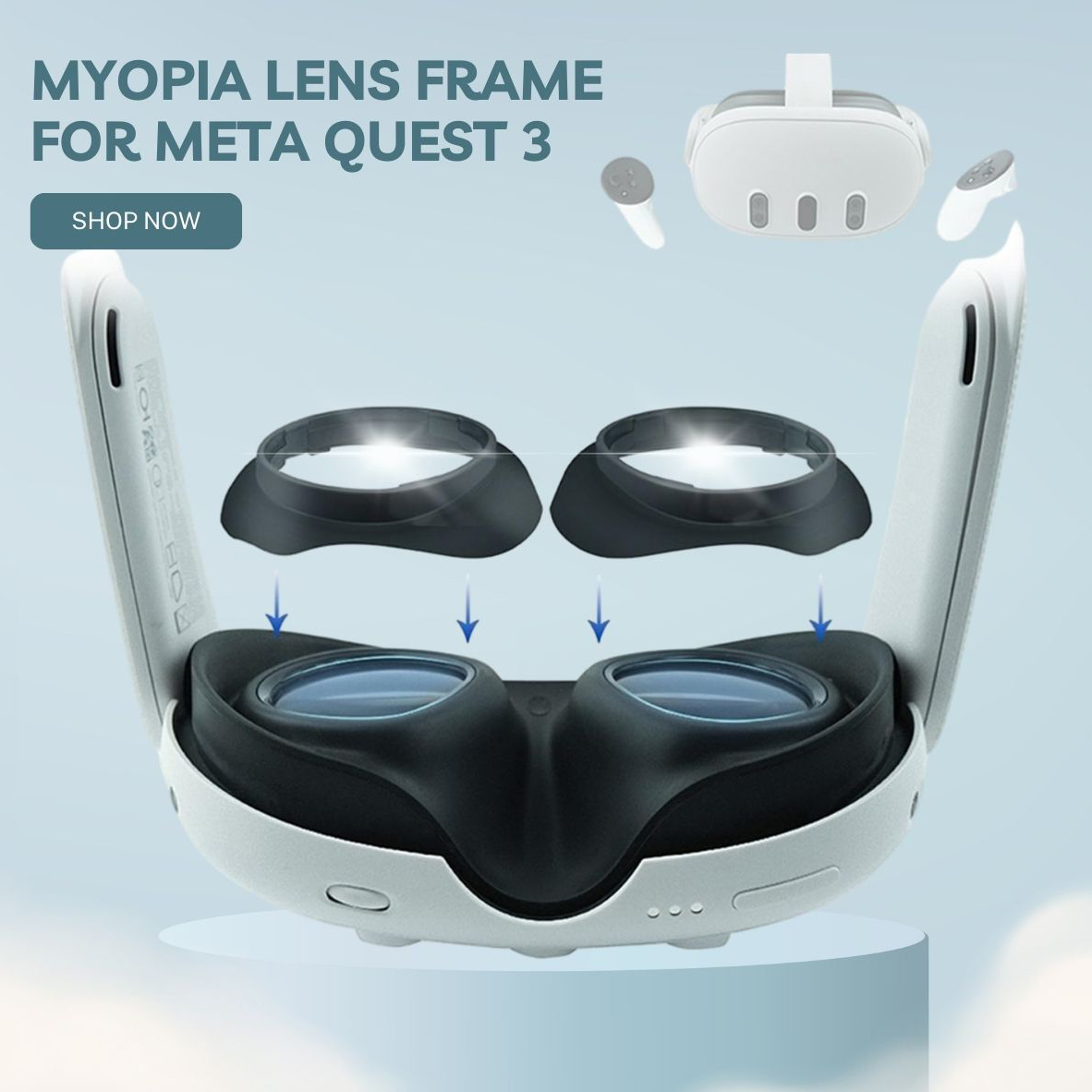 Lens Frame for Meta Quest 3 Anti-Scratch VR Lens Protector