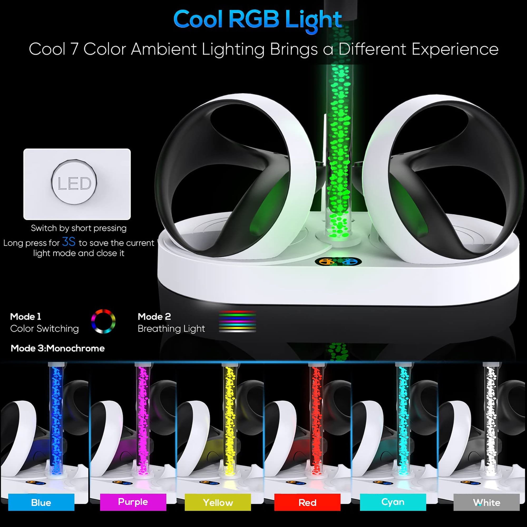 Charging Station for PSVR2 with RGB Light – Vertical Controller Charger