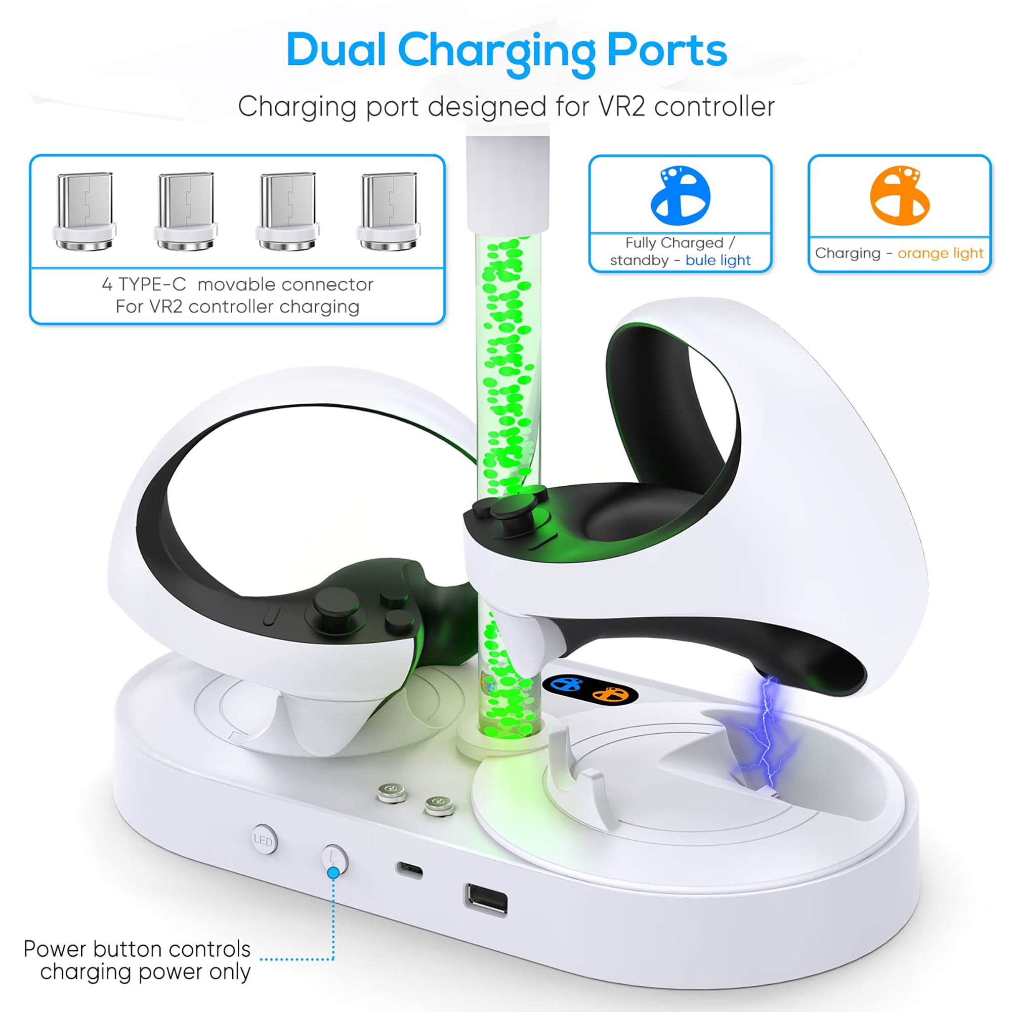 Charging Station for PSVR2 with RGB Light – Vertical Controller Charger