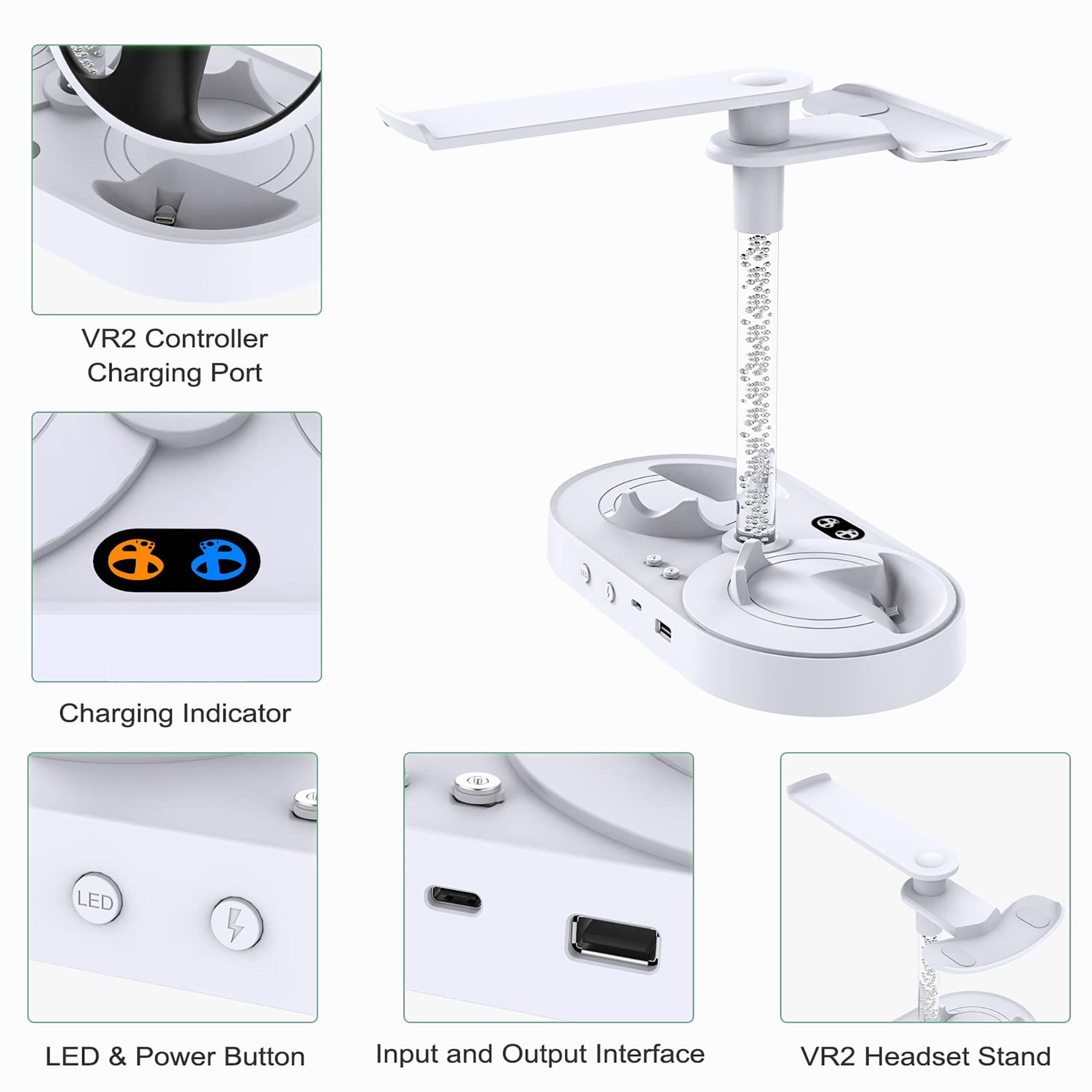 Charging Station for PSVR2 with RGB Light – Vertical Controller Charger