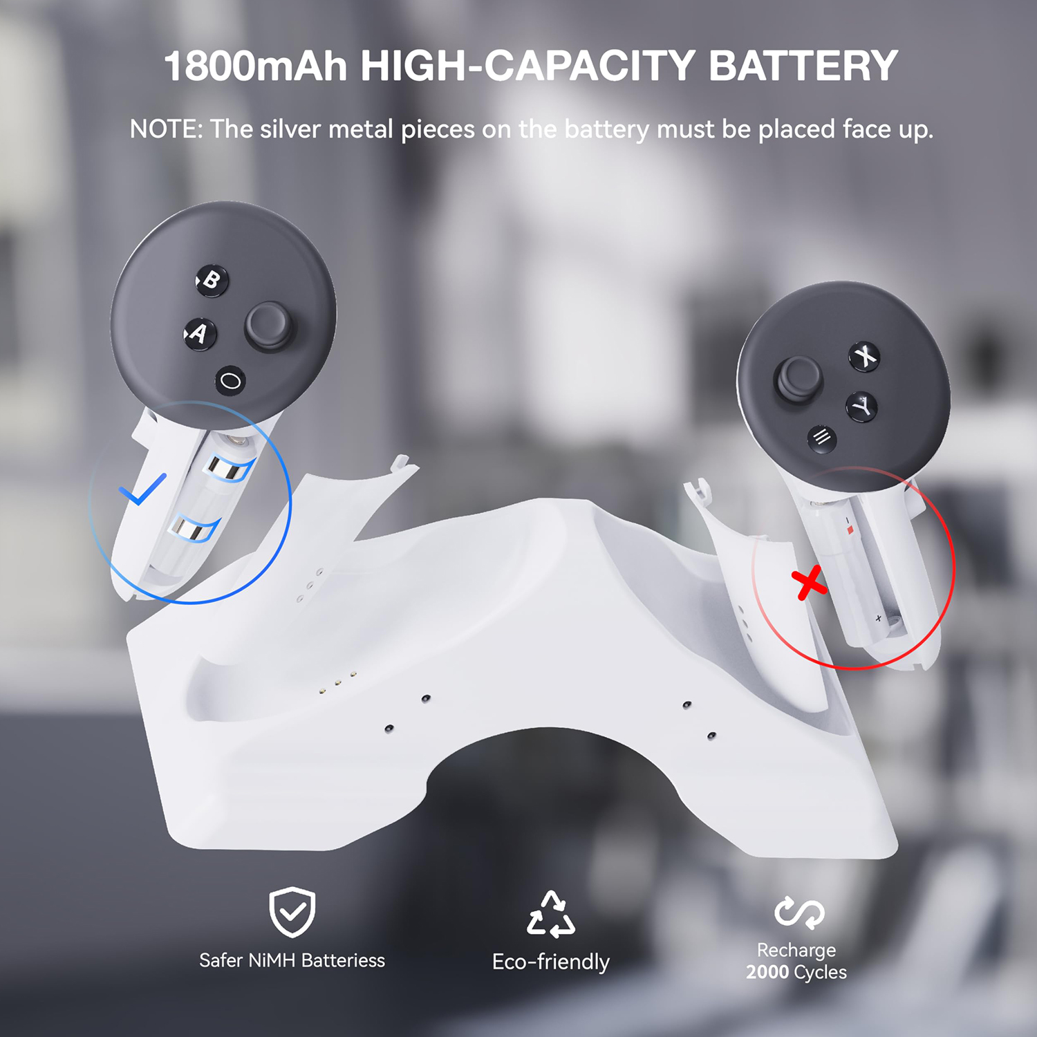 VR Charging Dock for Meta Quest 3 with Dual Controller Charger