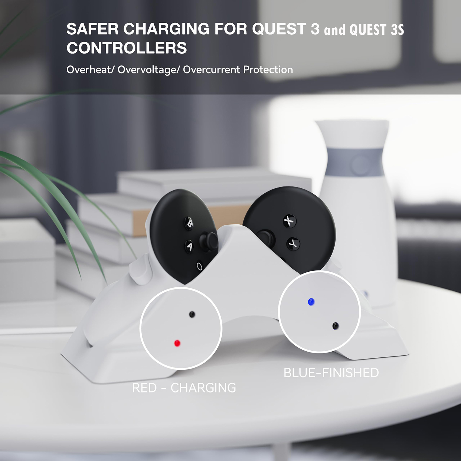 VR Charging Dock for Meta Quest 3 with Dual Controller Charger