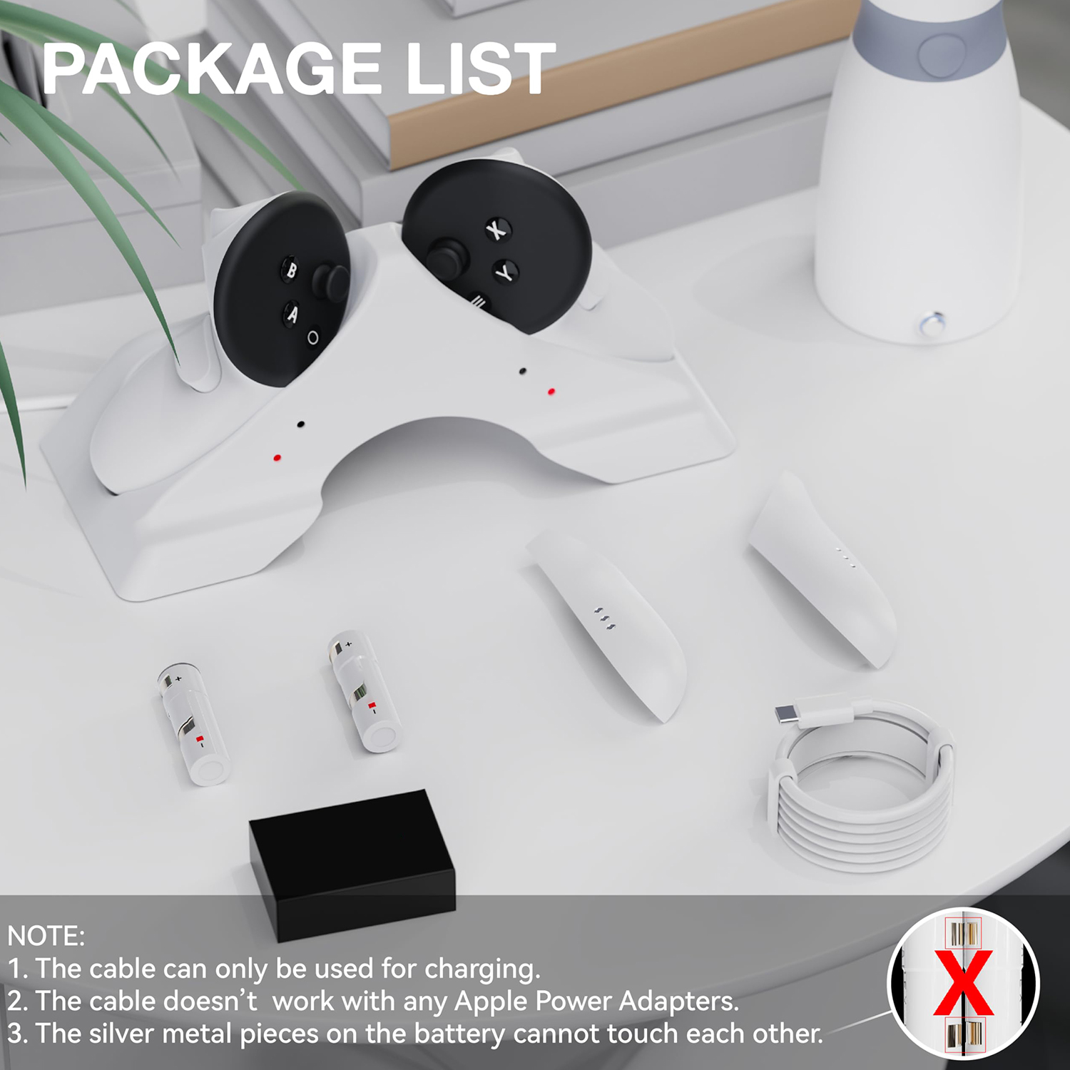 VR Charging Dock for Meta Quest 3 with Dual Controller Charger