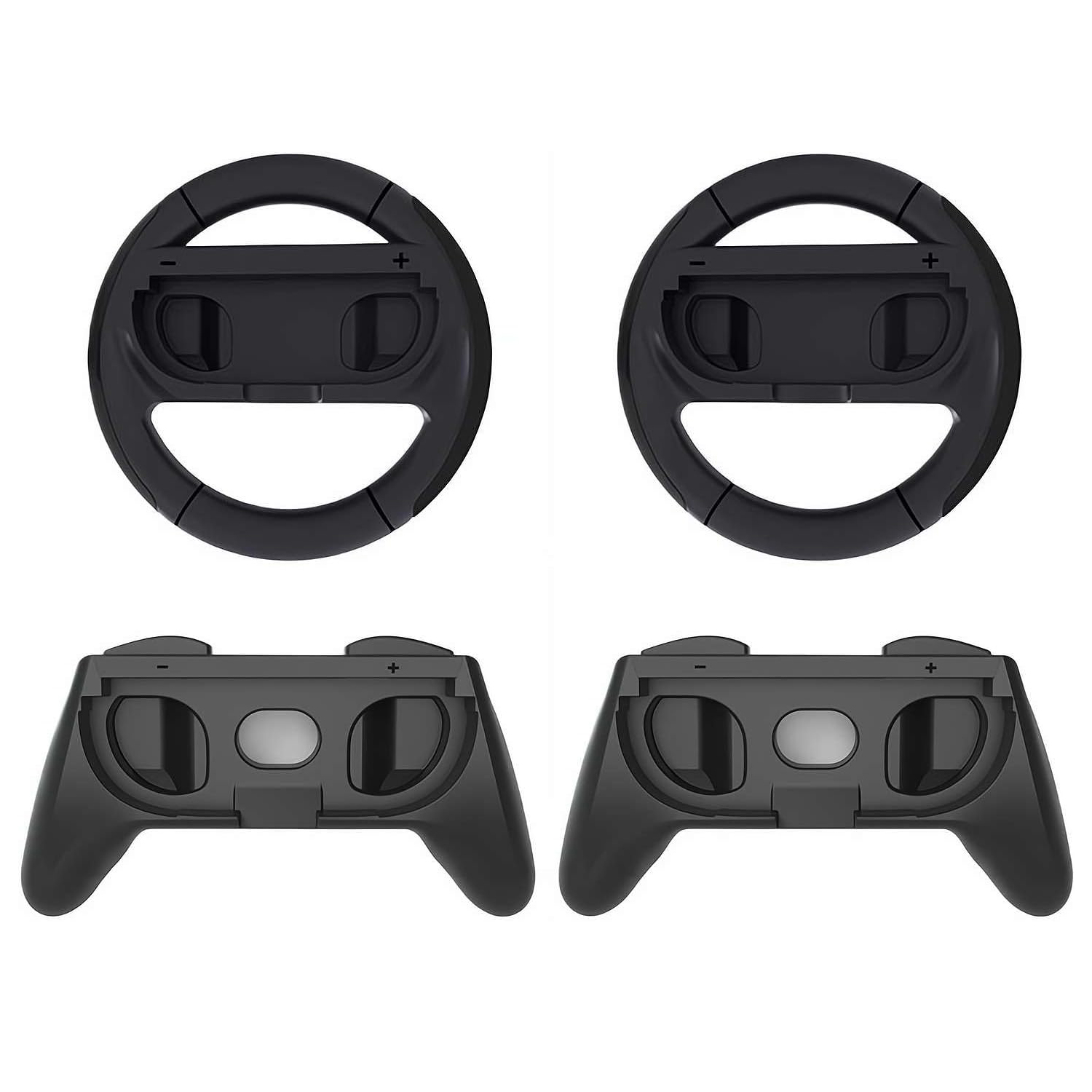 Racing Steering Wheel for Switch 2 with 2 Wheels and Grips Plastic