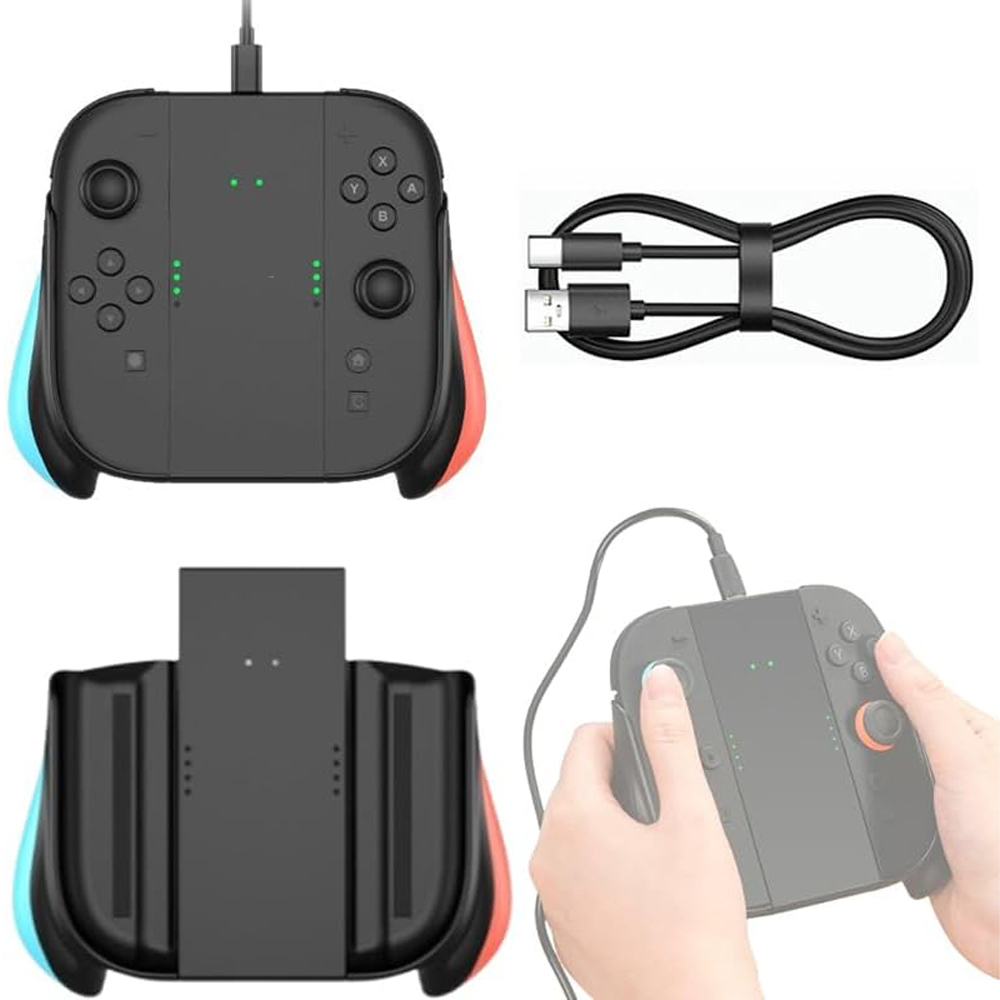 Ergonomic Rechargeable Charger Grip for Switch 2 with LED Indicator