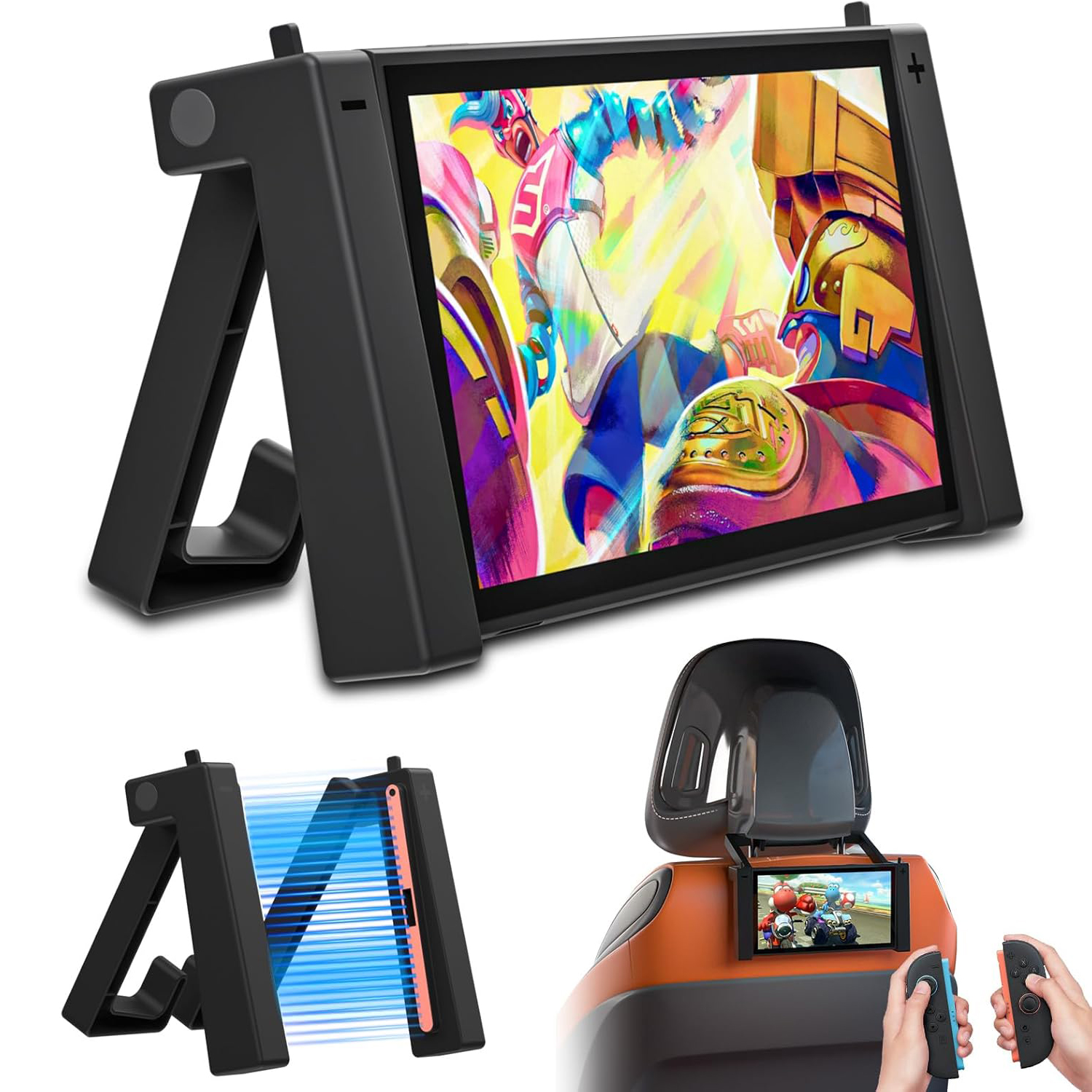 Car Headrest Mount for Nintendo Switch 2 Adjustable Anti-Shake Holder
