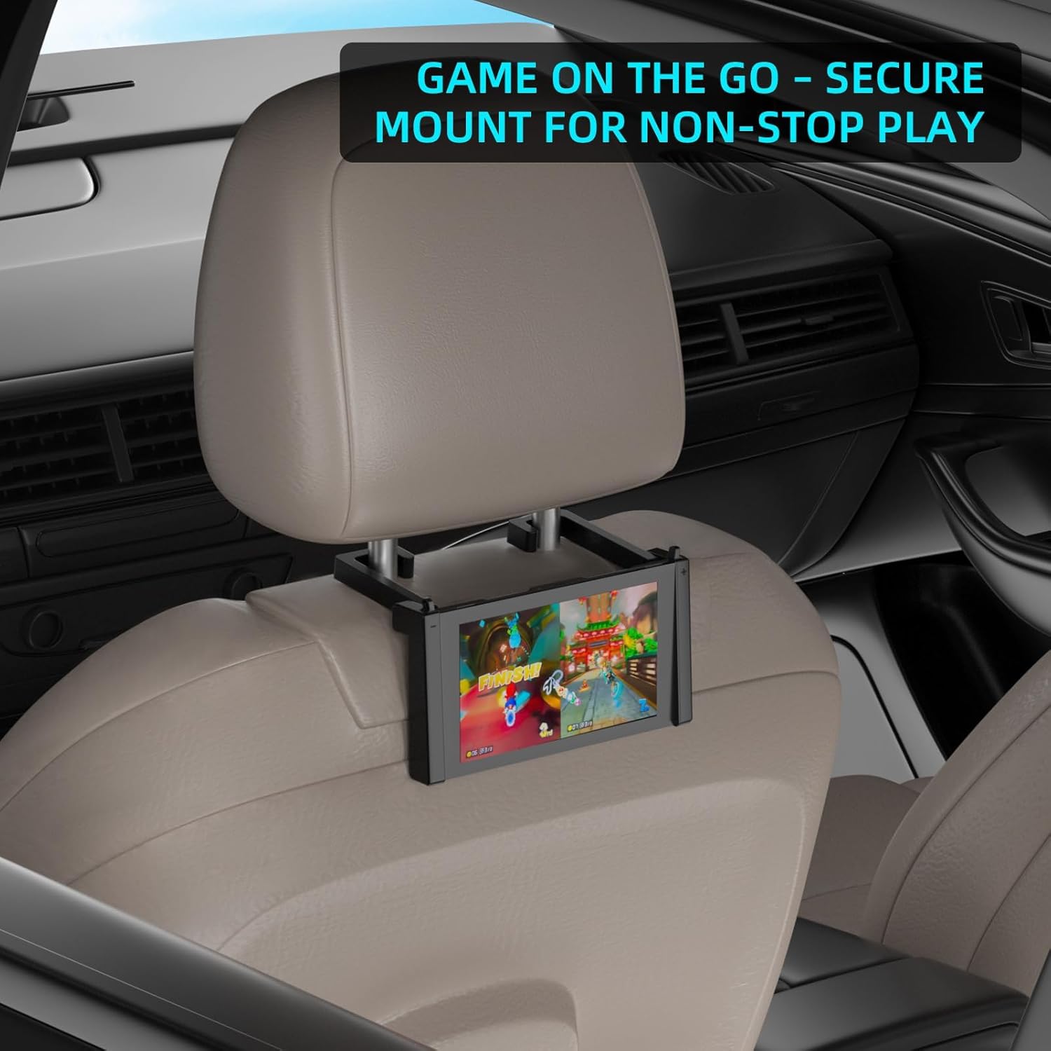 Car Headrest Mount for Nintendo Switch 2 Adjustable Anti-Shake Holder