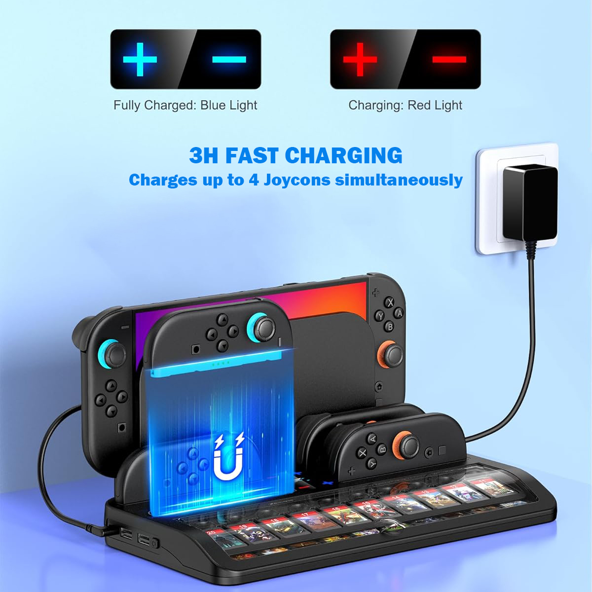 4-in-1 Organizer Base for Nintendo Switch 2 with Charging Dock & Game Card Case