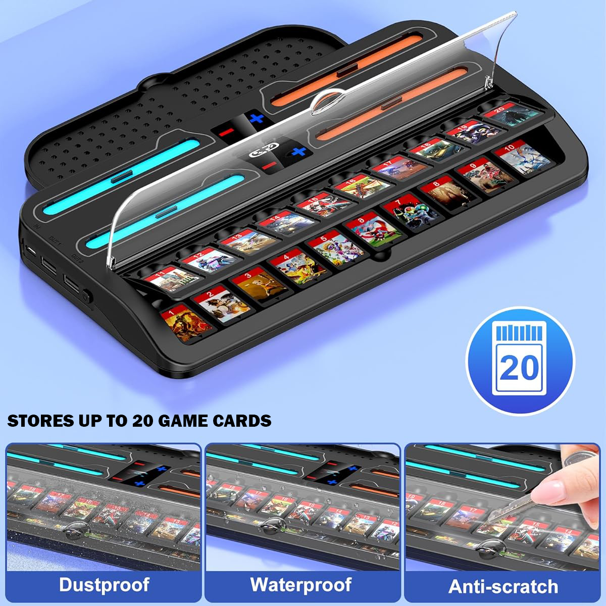 4-in-1 Organizer Base for Nintendo Switch 2 with Charging Dock & Game Card Case
