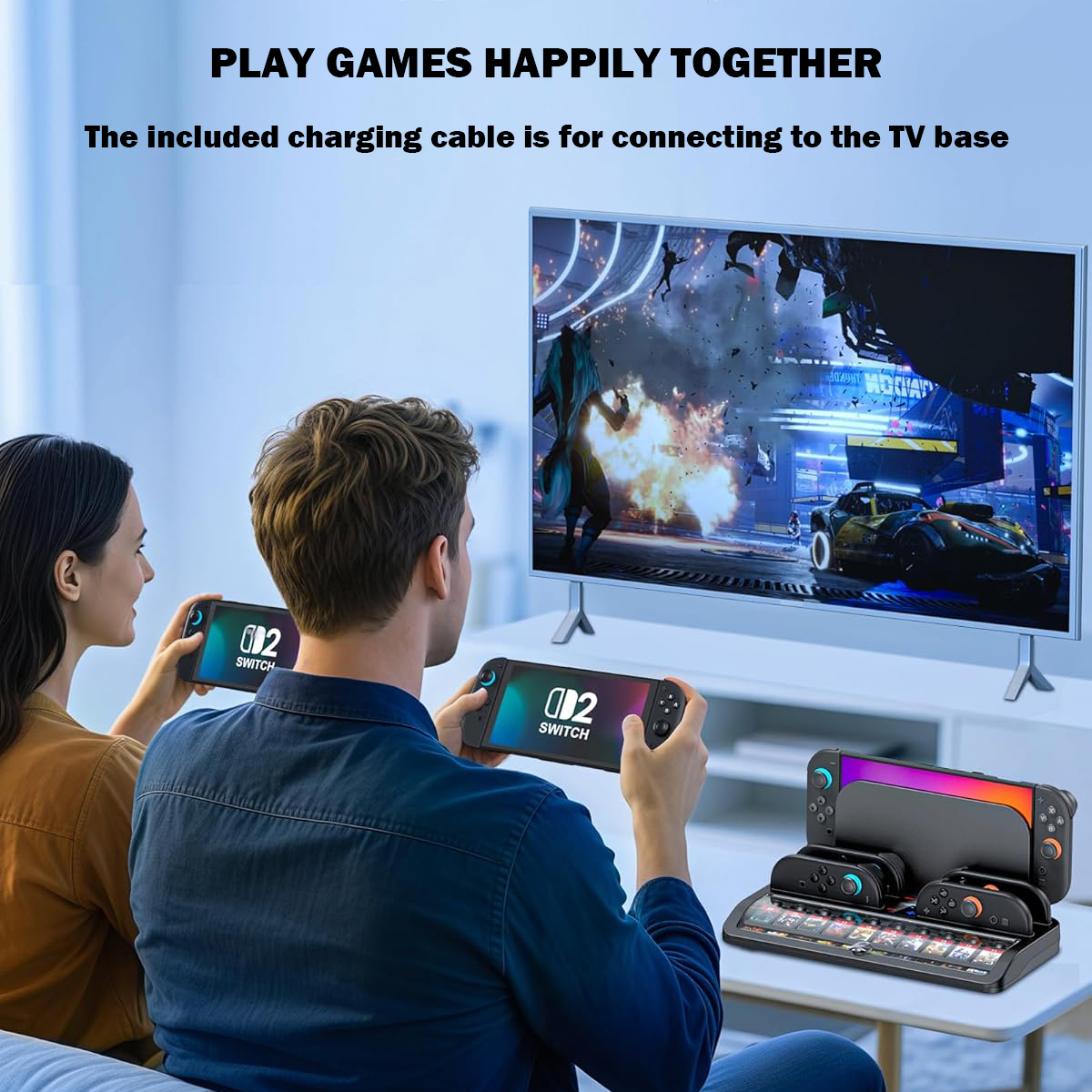 4-in-1 Organizer Base for Nintendo Switch 2 with Charging Dock & Game Card Case