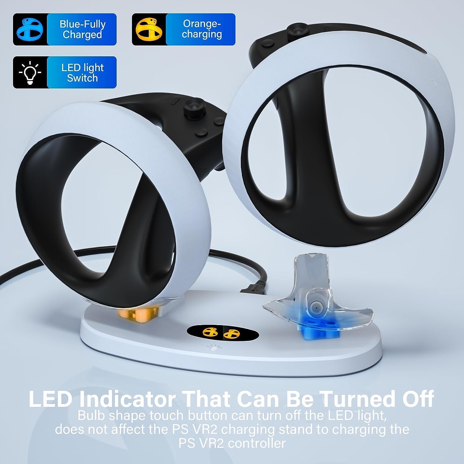 Controller Magnetic Charging Dock for PSVR2 Dual Charger with LED Indicator