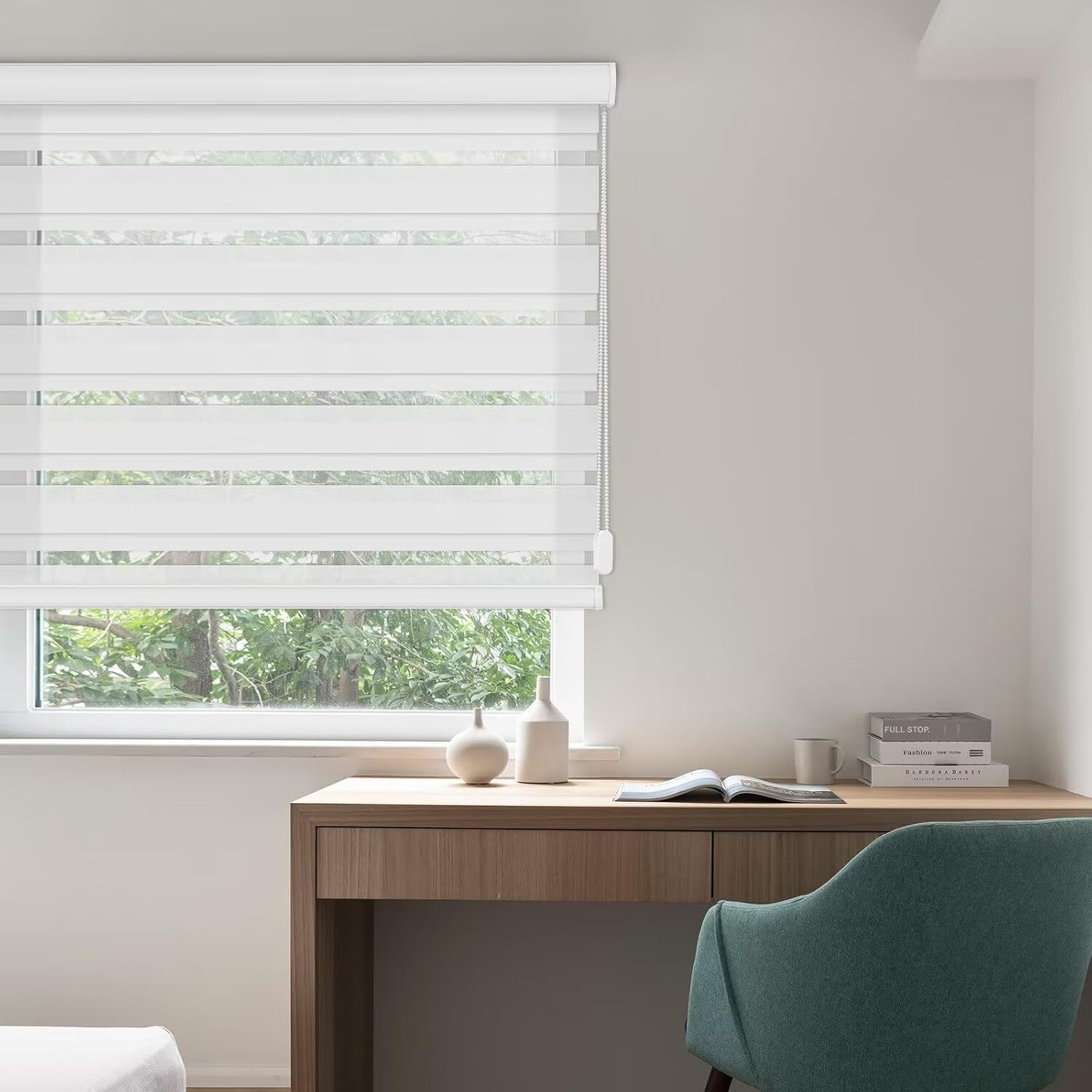 Zebra Dual Roller Blinds Horizontal Window Shades Blinds Easy to Install