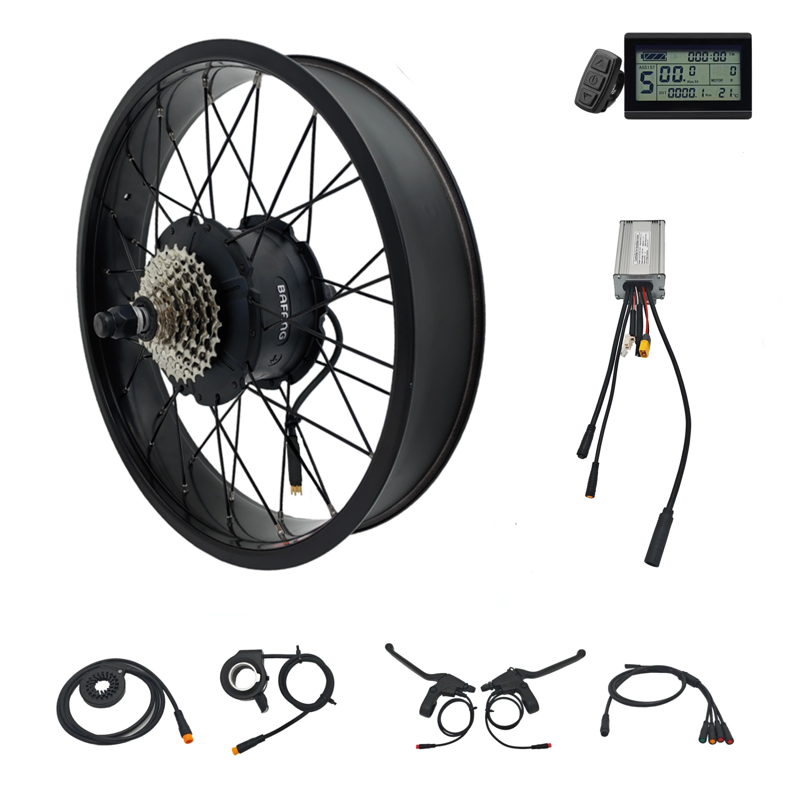 Bafang 36V 48V 500 Rear Thread-on Motor Fat Wheel kits 20/24/26*4.0 175/190mm