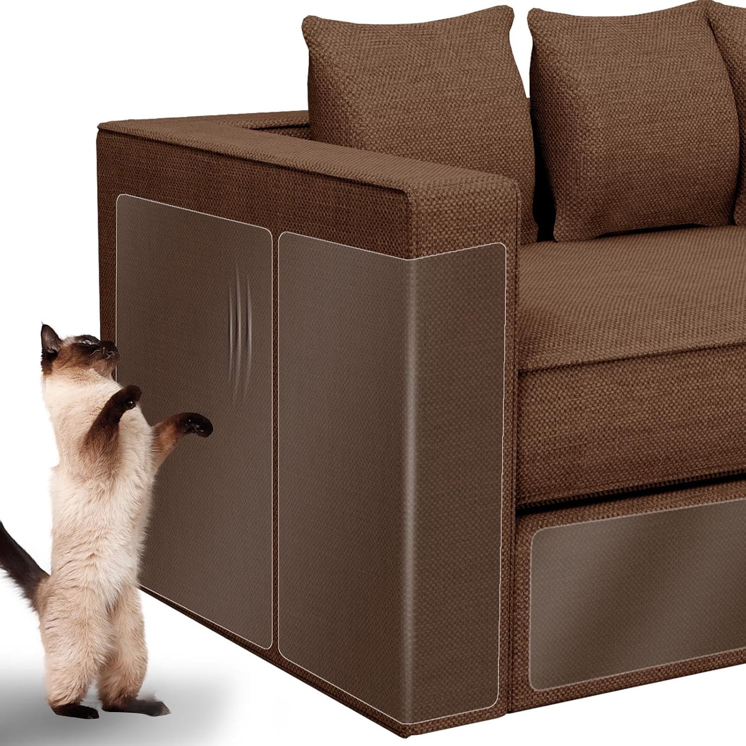 Cat Scratch Furniture Protector 12 Pack Clear Self-Adhesive Couch Guard for Sofa