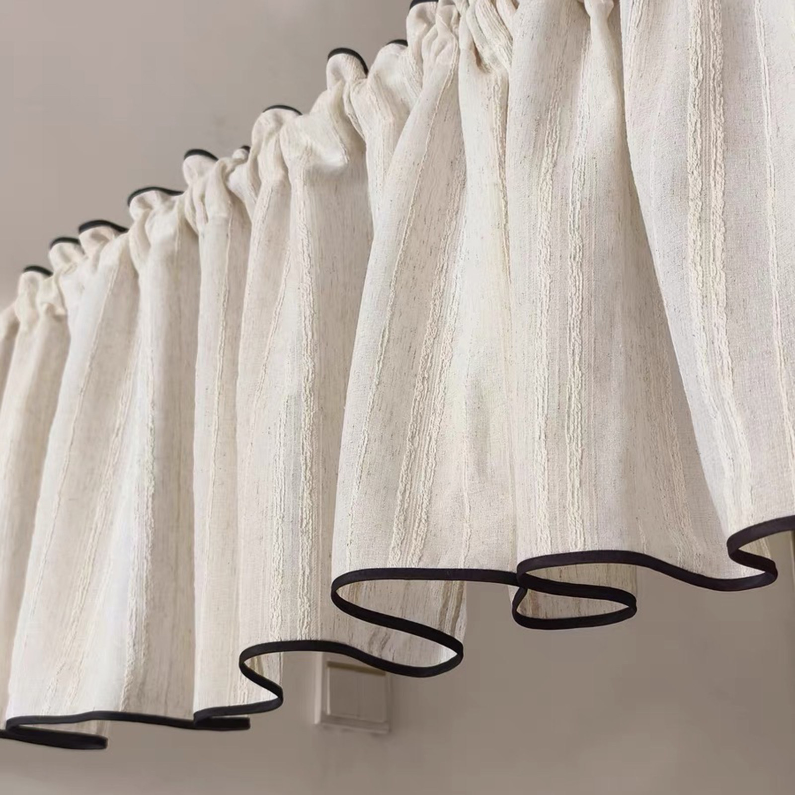 Doorway Cabinet Drape Half Curtain Valance Small Window Kitchen Living Room Home