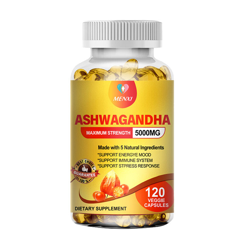 Organic Ashwagandha with Turmeric Root Extract, Natural 120/240/480 Capsules