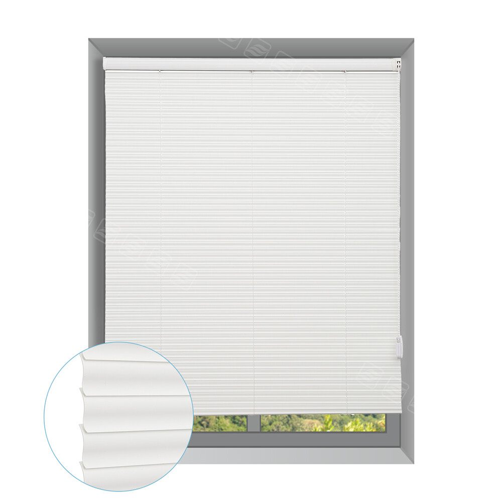 CUSTOM CUT Corded Mini Blind Window Blinds 1” Vinyl Horizontal Blinds-3colors