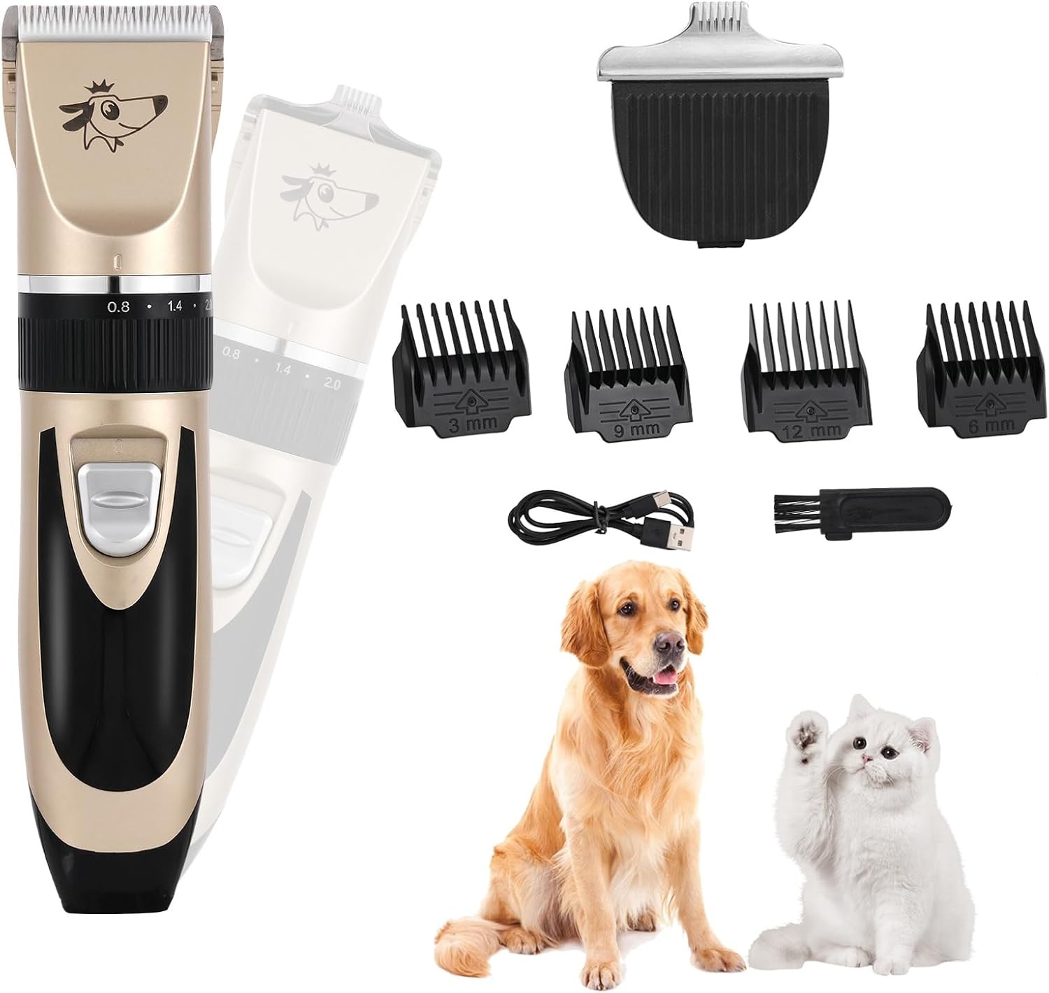 Quiet Cordless Dog Clippers Grooming Kit Rechargeable for Th