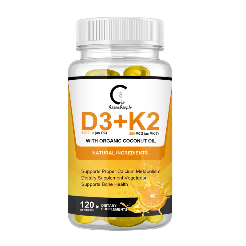Vitamin D3 5000/10,000 IU + K2 MK-7 200 mcg, 120/300/600 Softgels