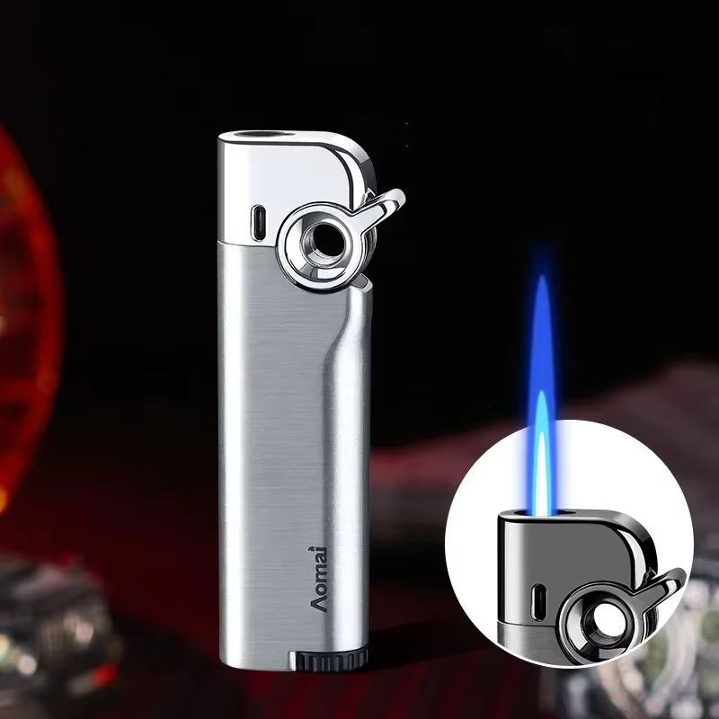 Creative Metal Cigar lighter Rocker Arm Windproof Ignition tool Blue JET Flame