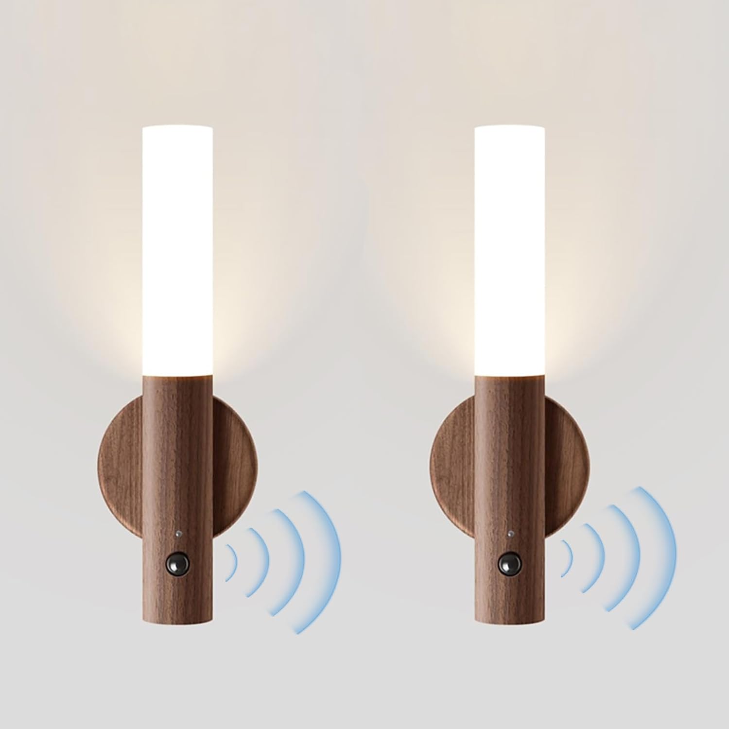 2X Motion Sensor LED Night Light Magnetic Wall Lamp USB Rechargeable Stick-On