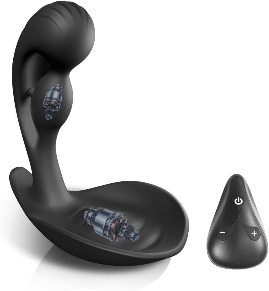 Remote Powerful Flapping Prostate Massager Dual Motor Male Waterproof Vibrator