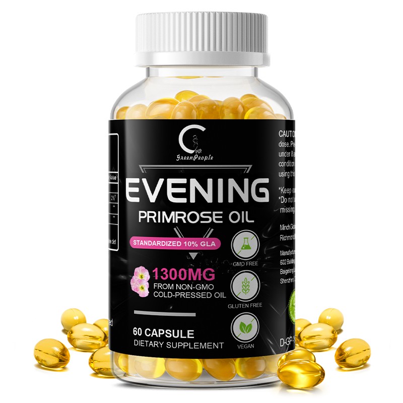 Evening Primrose Oil 1300 mg with GLA 120 Softgels Cold Press for Women’s Health