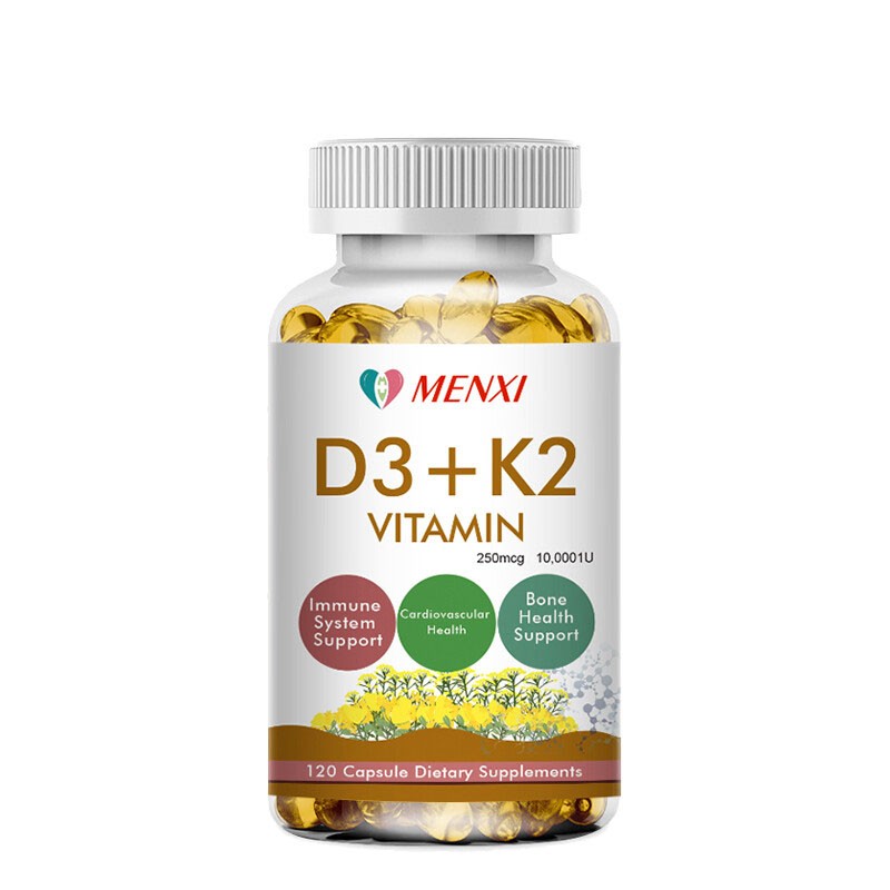 Vitamin D3 10000IU and K2 250mcg Capsules – Non-GMO & Gluten Free High Strength