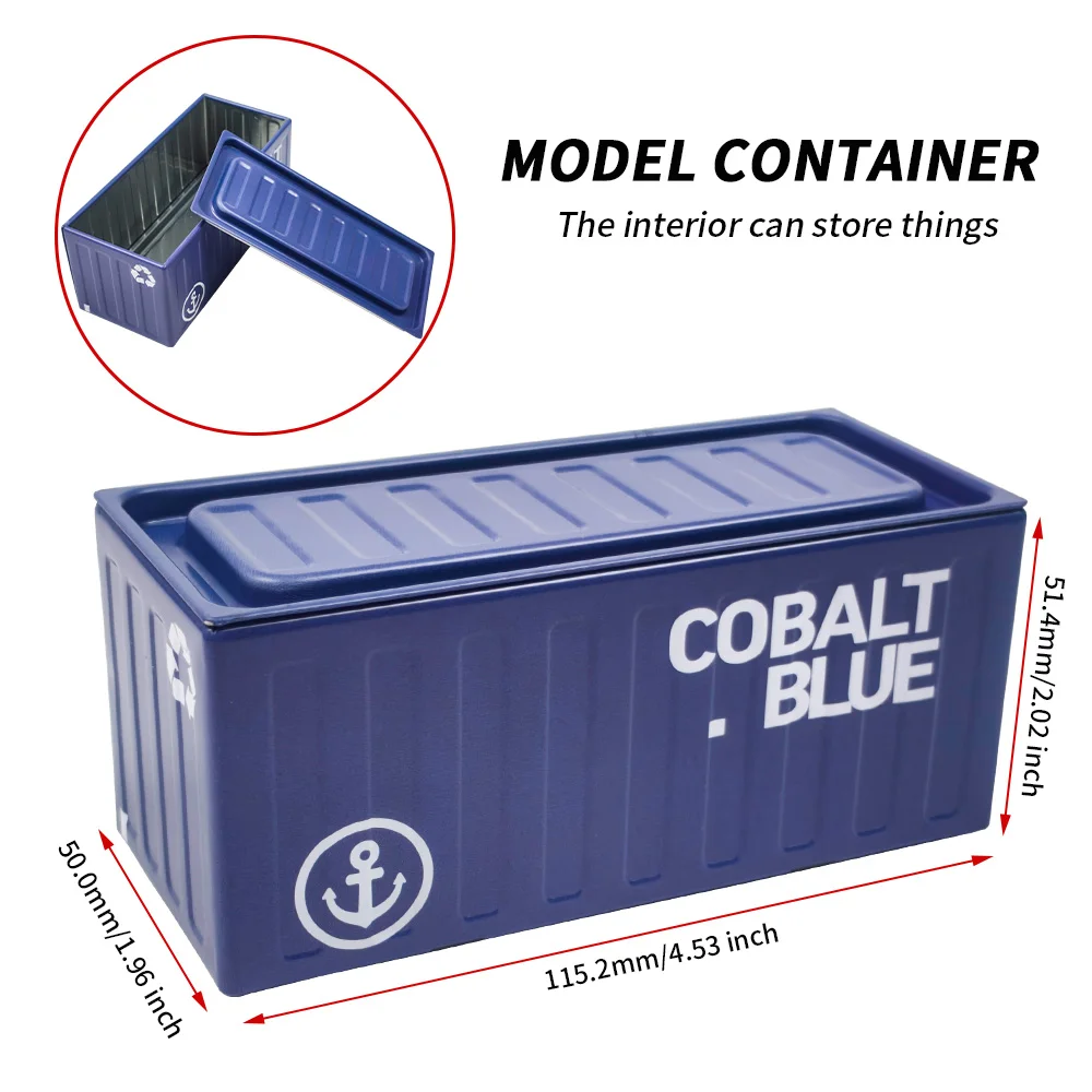 Mini Shipping Container Storage Box Desktop Organizer Stackable Metal Model