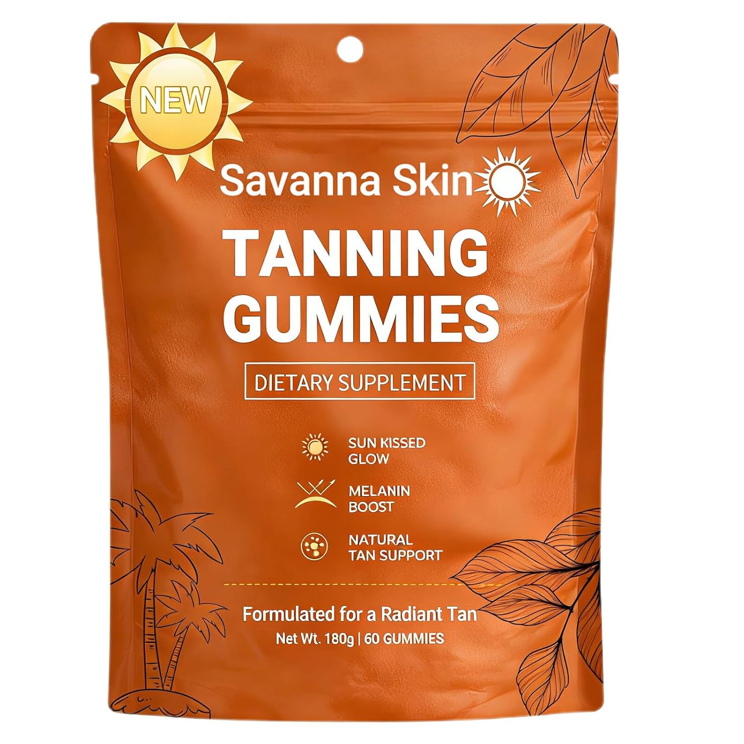 Savanna Skin Tanning Gummies, Tanning Gummies For Women With Beta Carotene