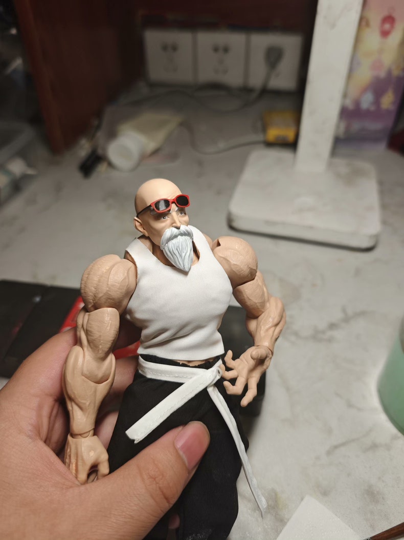 1/12 Master Roshi Painted Head Carving For 6″Romankey Big Guy Actuion Figure