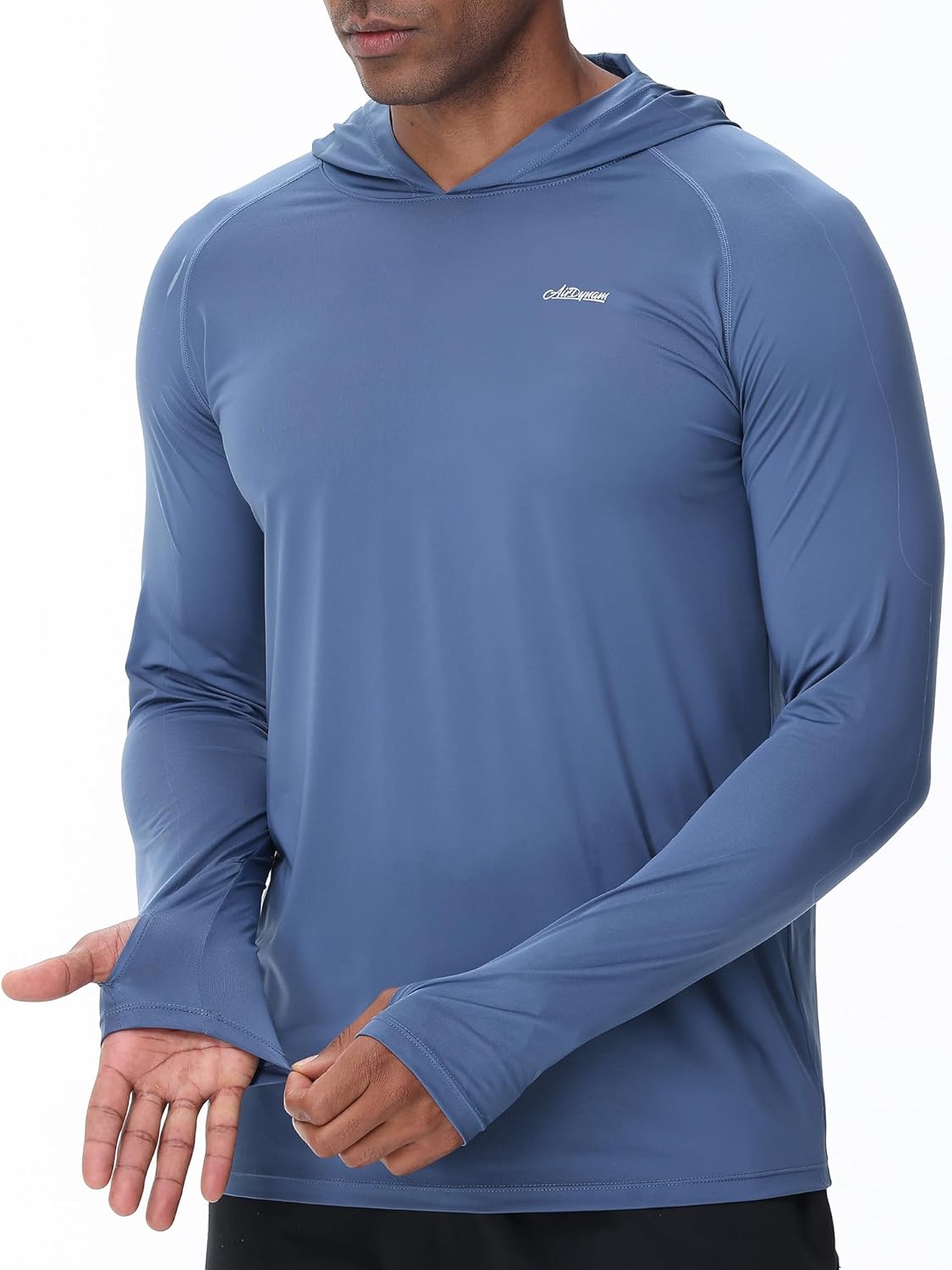 Men’s UPF 50+ UV Sun Hoodie Long Sleeve Quick Dry Thumb Hole Fishing Running