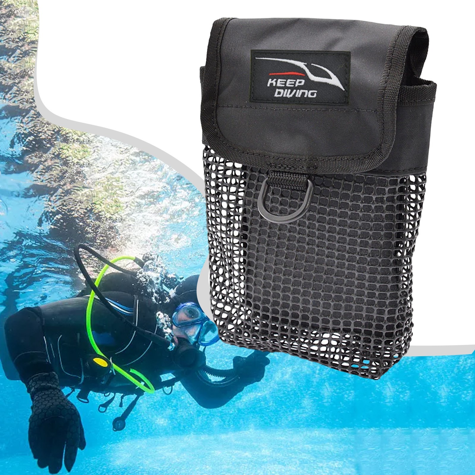 Compact Scuba Diving Gear Bag Secure Snap Closure Organize Your Accessories