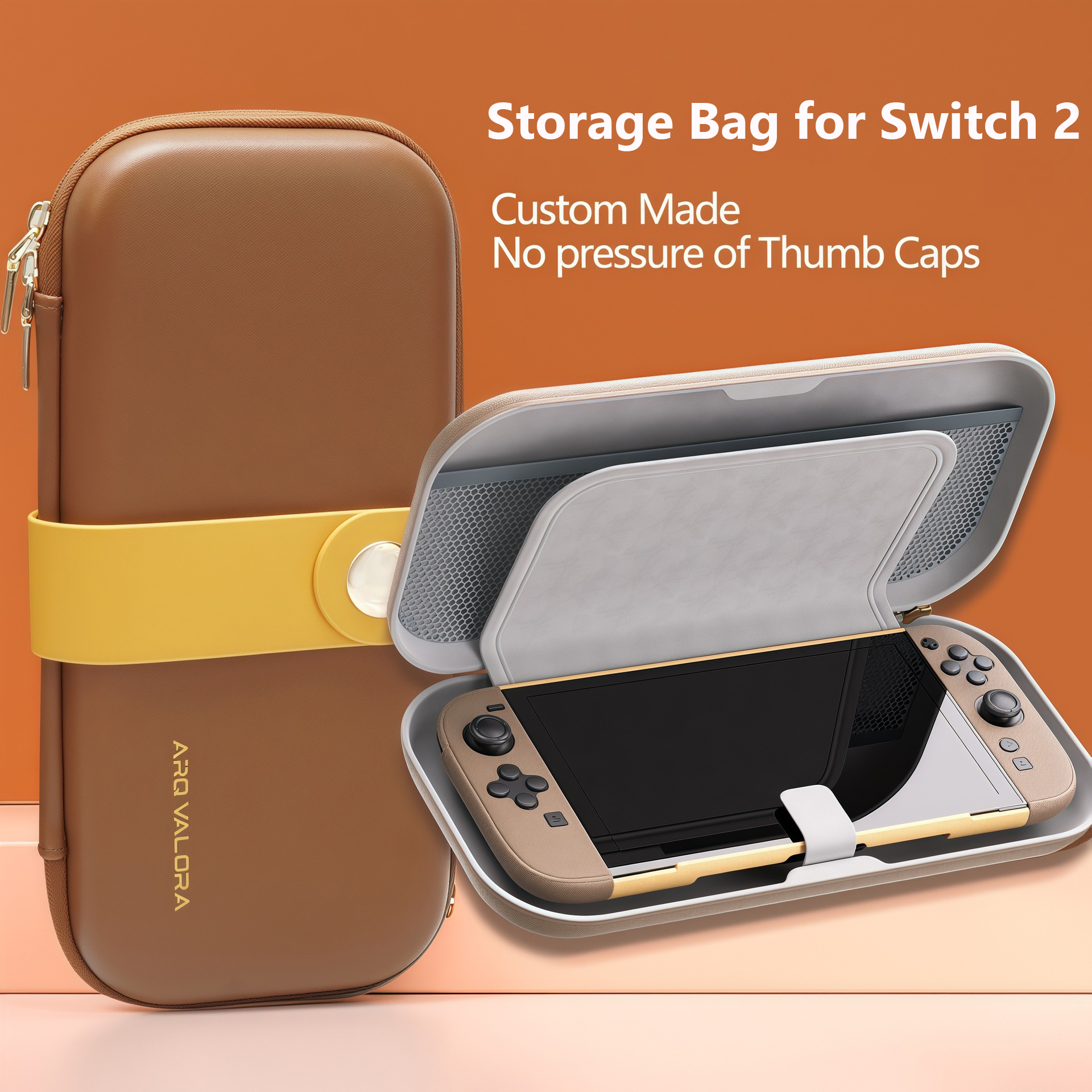 PU Carrying Case for Switch 2, Portable Protective Case Game Cartridge Storage