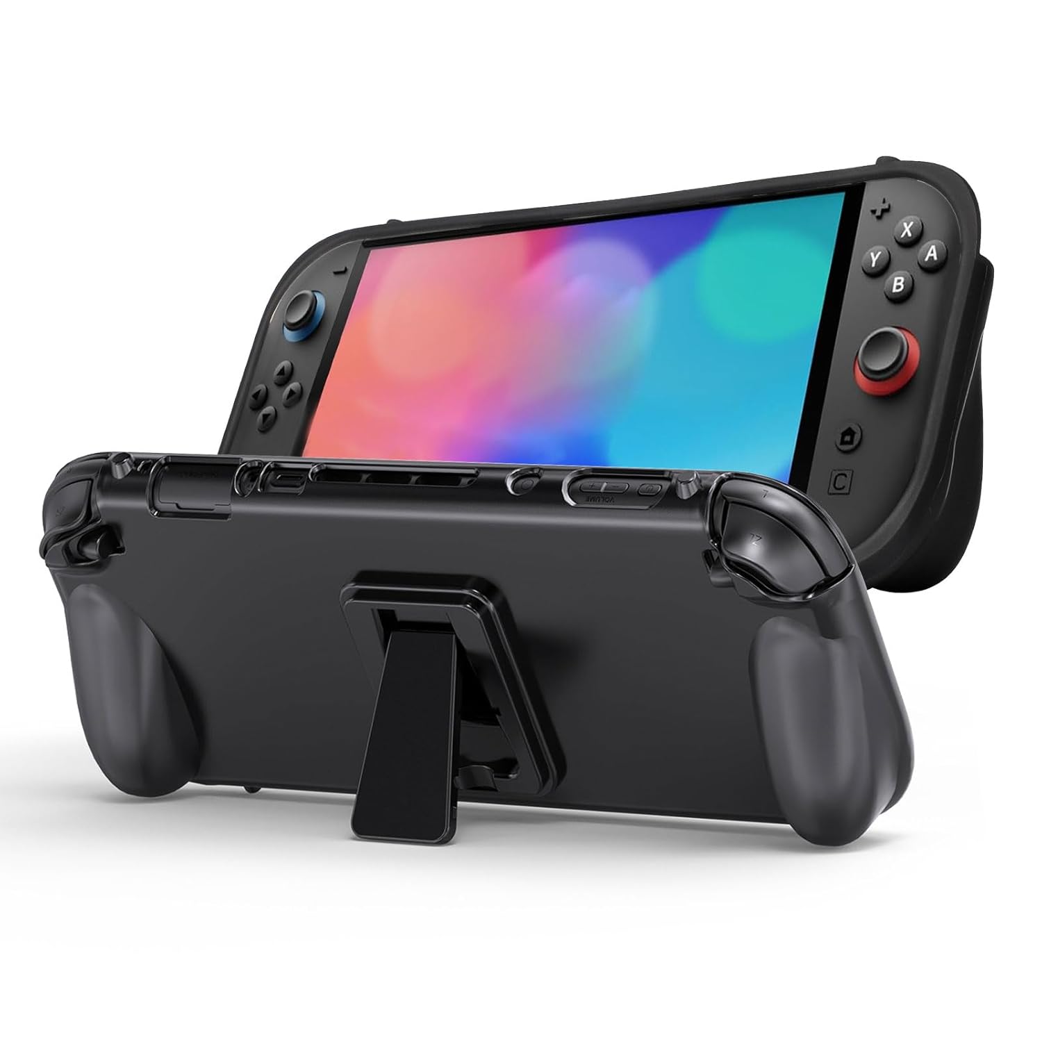 Protective Case for Switch 2 TPU Grip Cover with Kickstand Anti-Scratch Shell