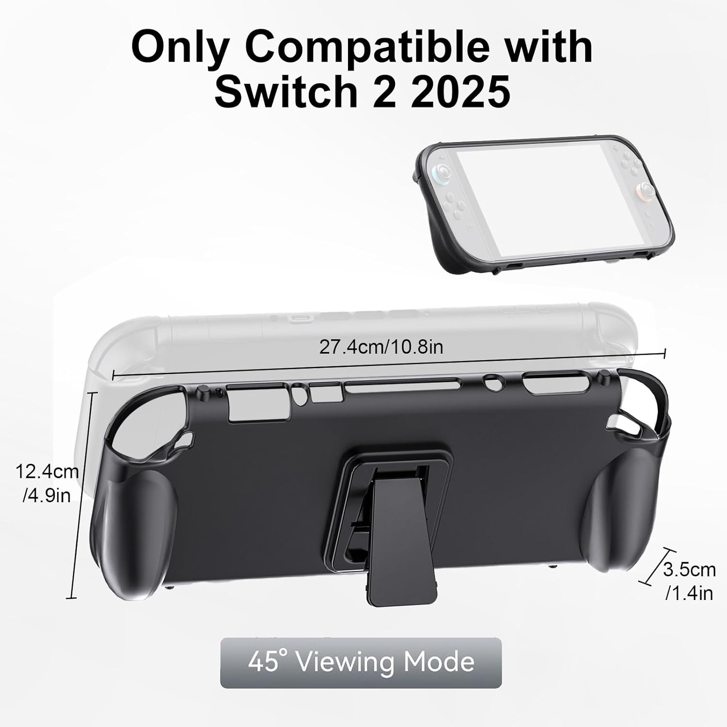 Protective Case for Switch 2 TPU Grip Cover with Kickstand Anti-Scratch Shell