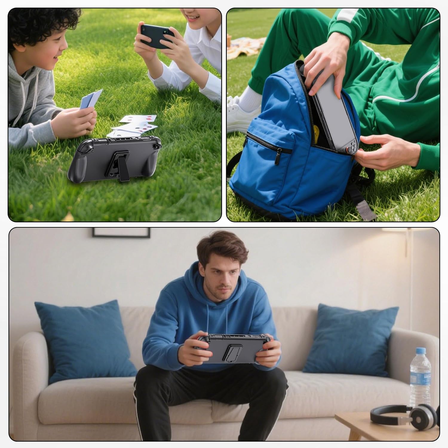 Protective Case for Switch 2 TPU Grip Cover with Kickstand Anti-Scratch Shell