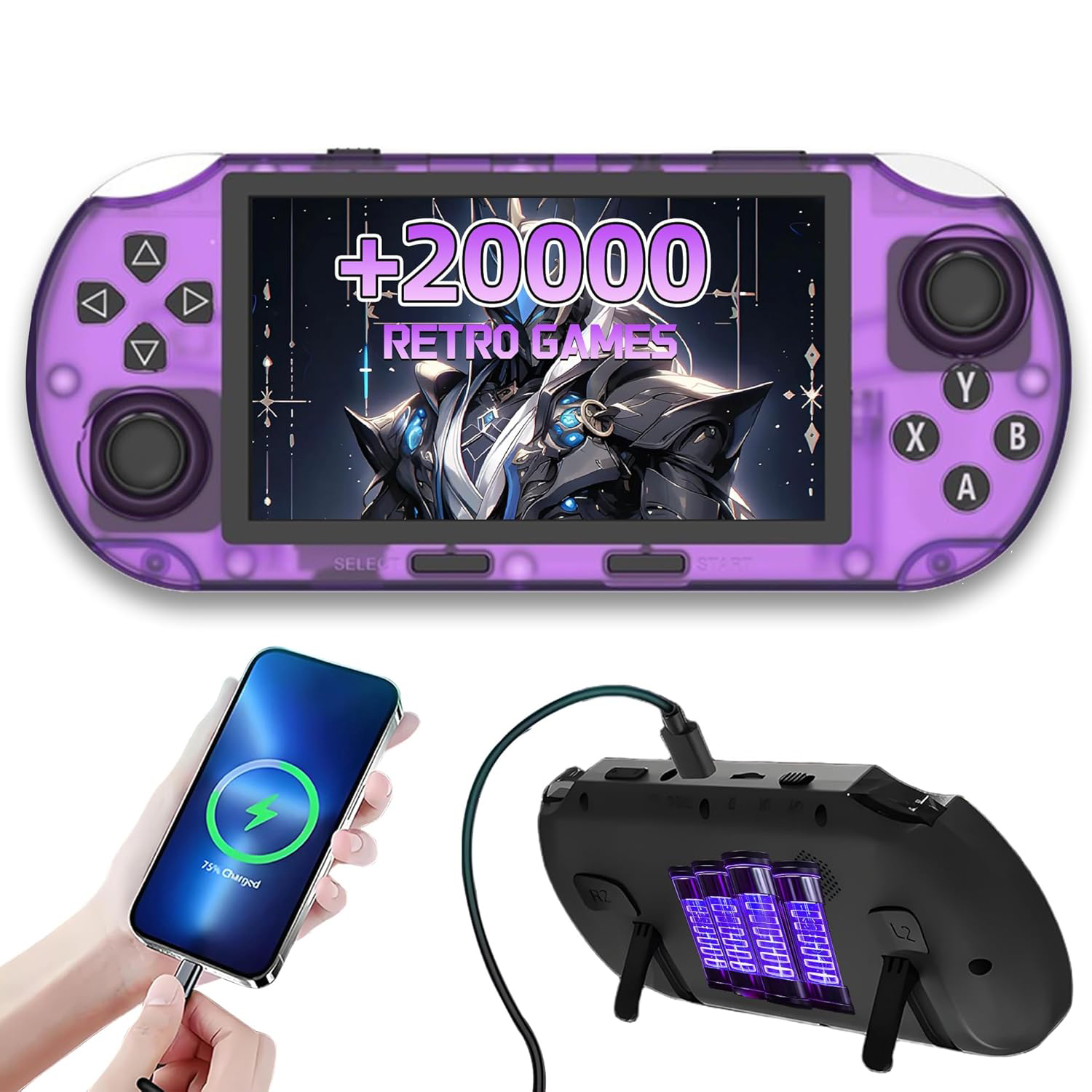 SF3000 Retro Handheld Game Console with 20000 Games, 4.5-inch 14 Emulators