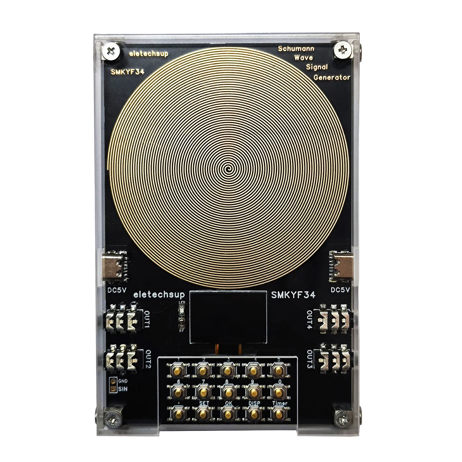 4CH 0.01-500KHz High-Precision 7.83 Resonance Generator Ultra Low Frequency OLED