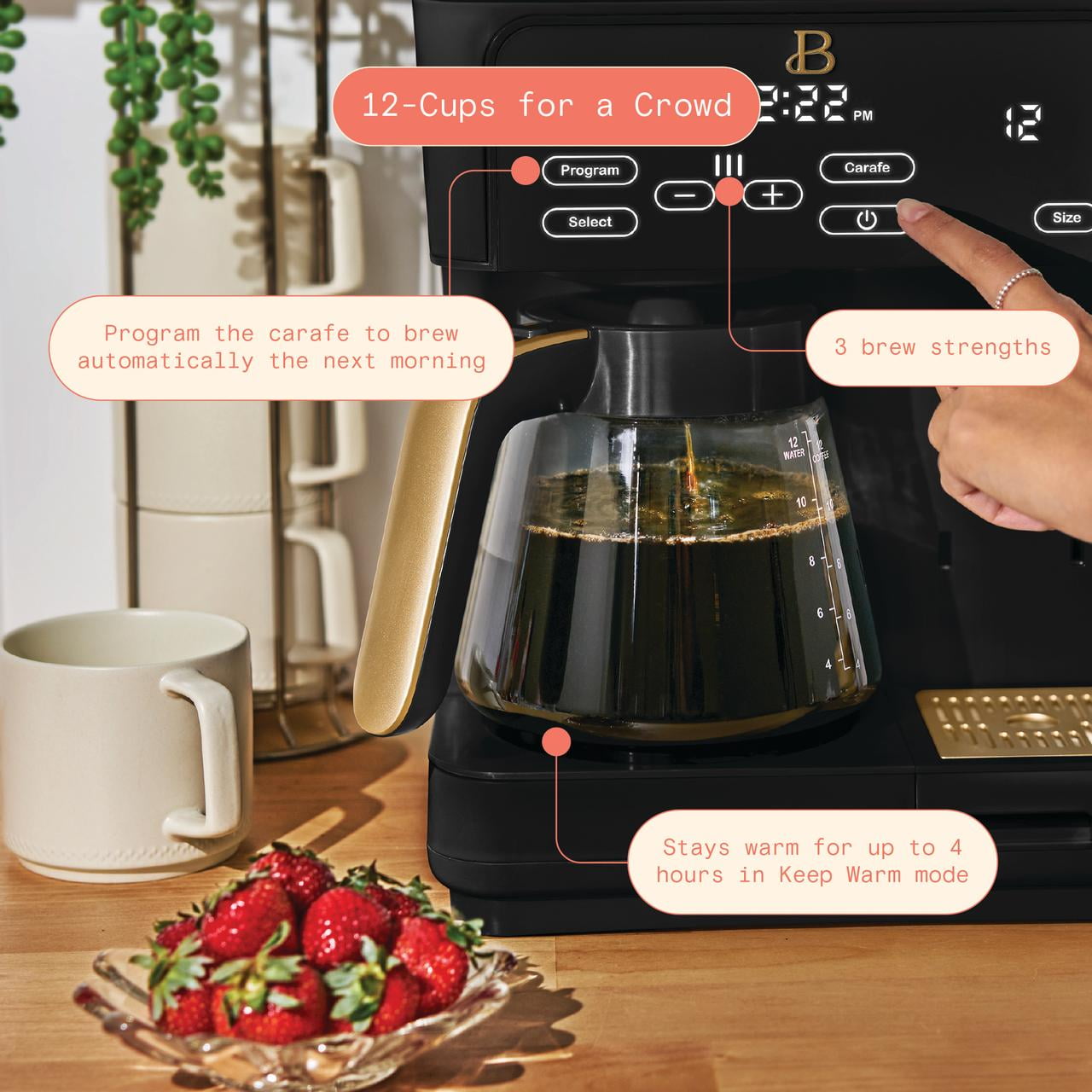 Beautiful Multi-Brew 12-Cup Programmable Drip & Single-Serve Coffee Maker